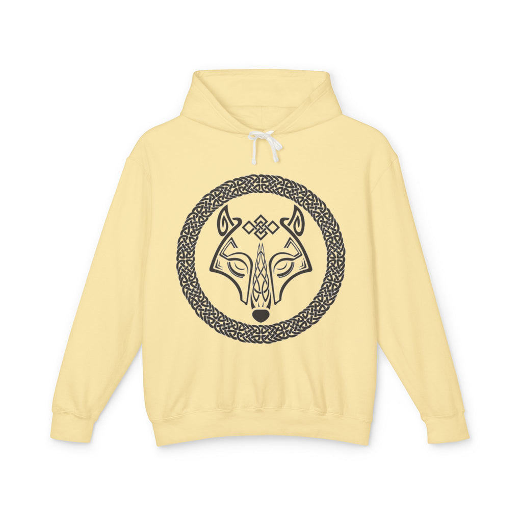 Viking Wolf Rune Hoodie — Norse Knotwork Fox/Wolf Circle Graphic Hoodie