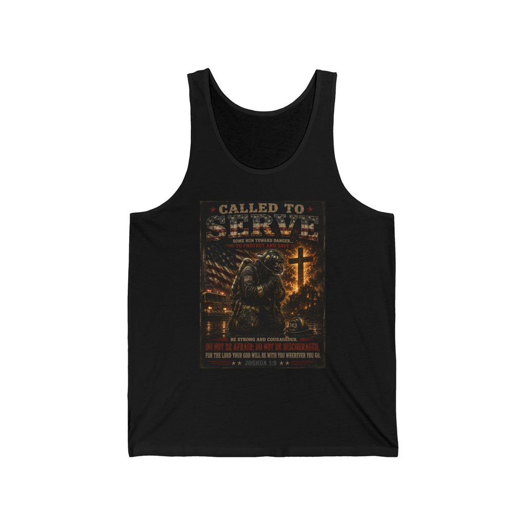 Called to Serve Military Tank Top — Patriotic Veteran Cross Graphic