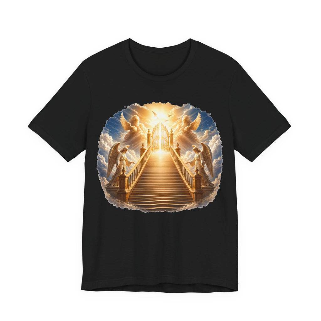 Heavenly Golden Stairway T‑Shirt — Angelic Gates Spiritual Tee
