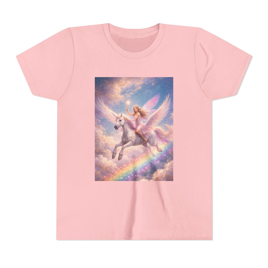 Youth Tee — Magical Unicorn Pegasus Rainbow Graphic T‑Shirt for Kids