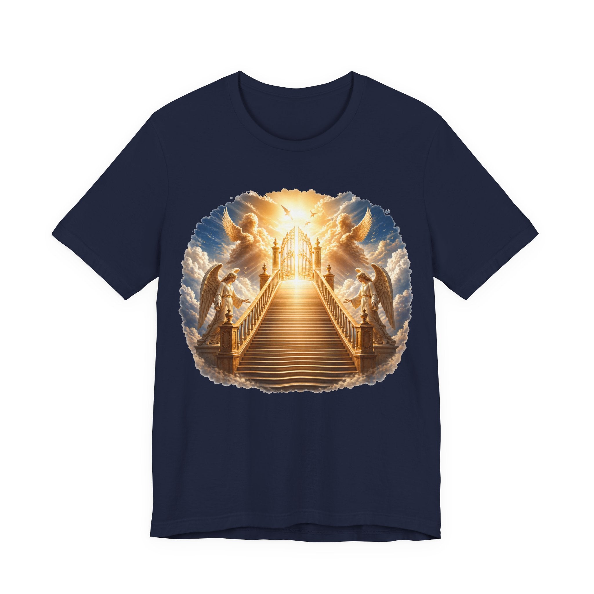 Heavenly Golden Stairway T‑Shirt — Angelic Gates Spiritual Tee