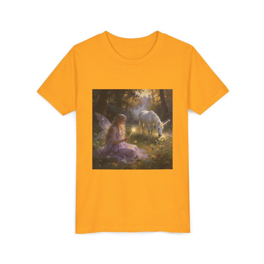 Youth Tee — Fairy and Unicorn Enchanted Forest Design