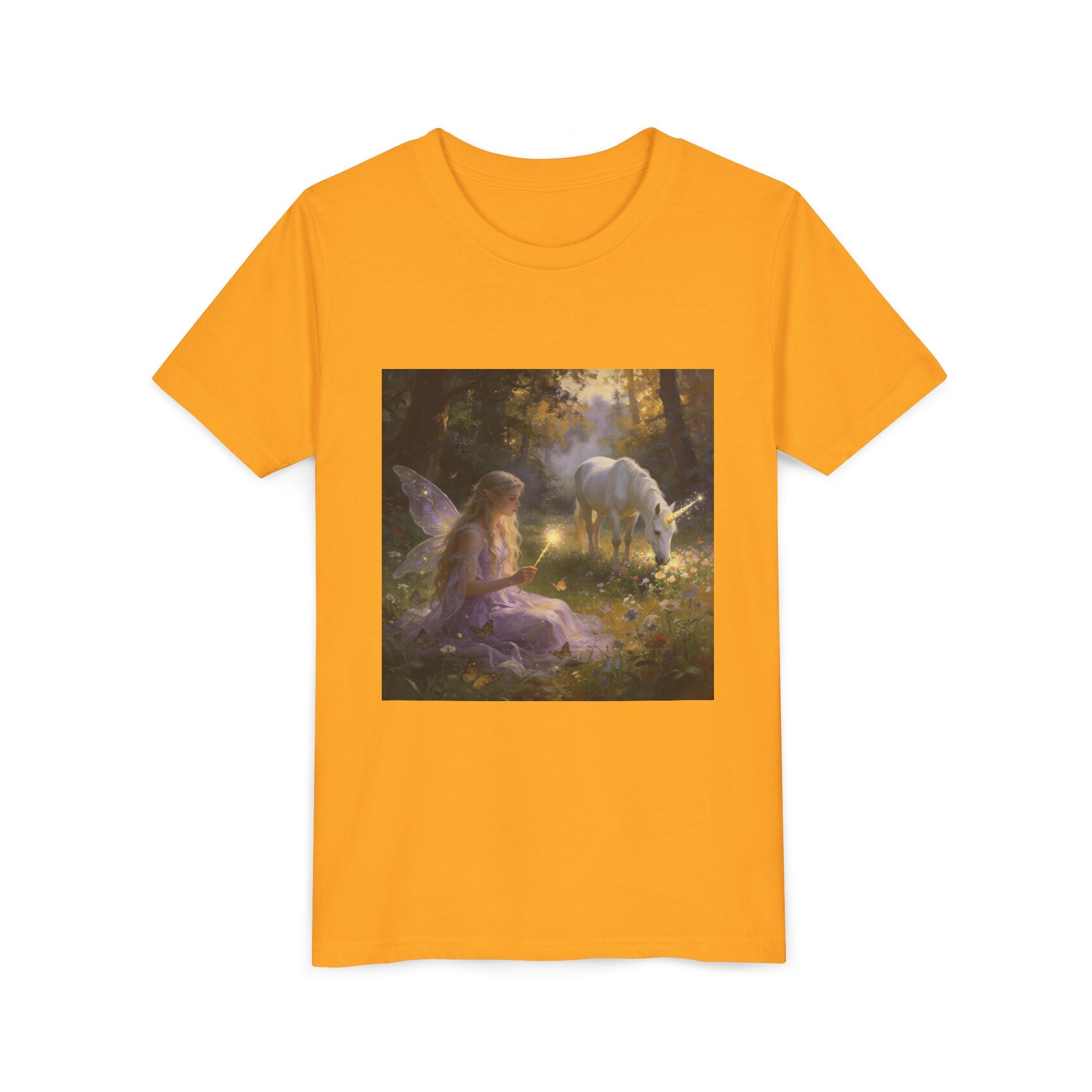 Youth Tee — Fairy and Unicorn Enchanted Forest Design
