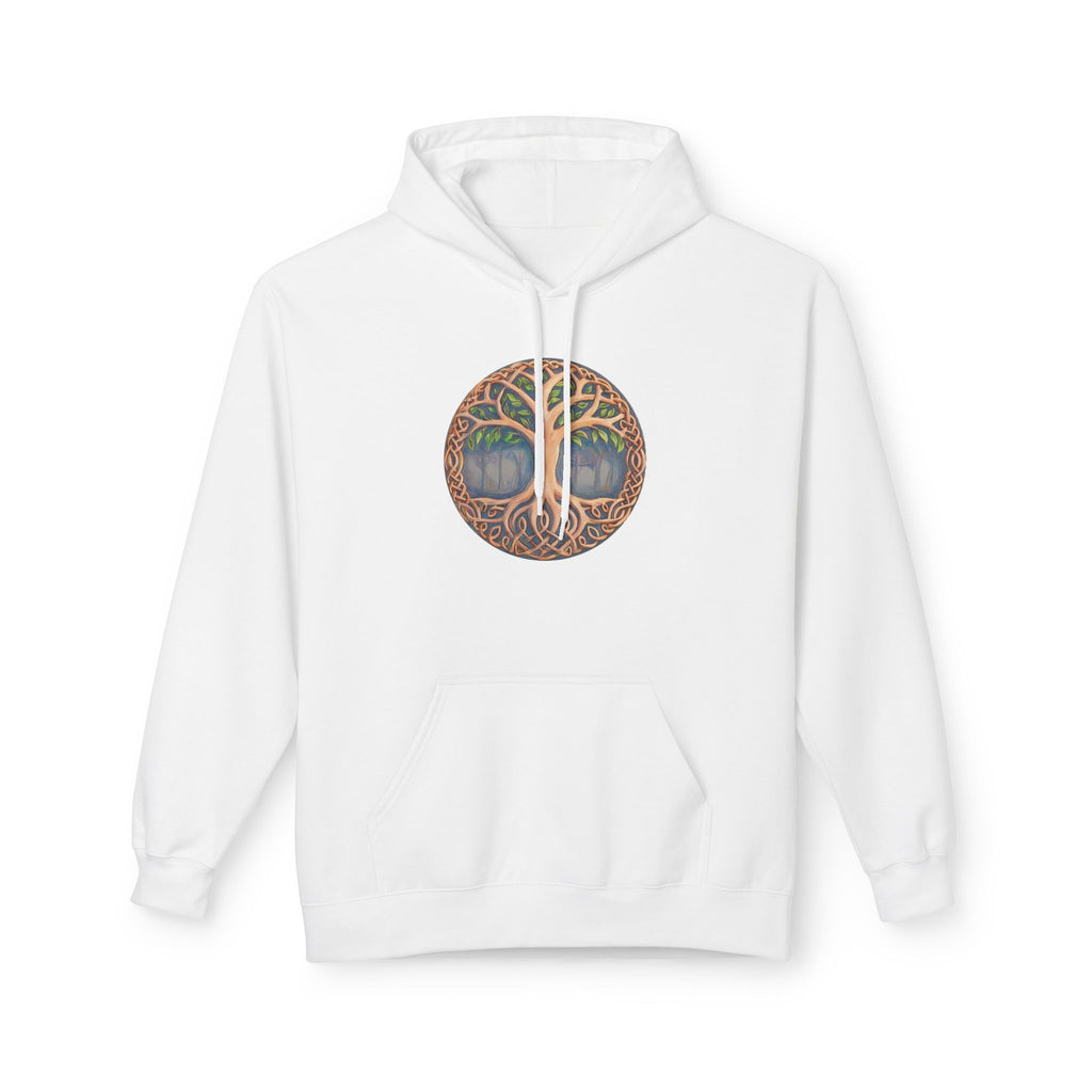 Yggdrasil Tree of Life Cotton Hoodie — Botanical Circle Art Sweatshirt