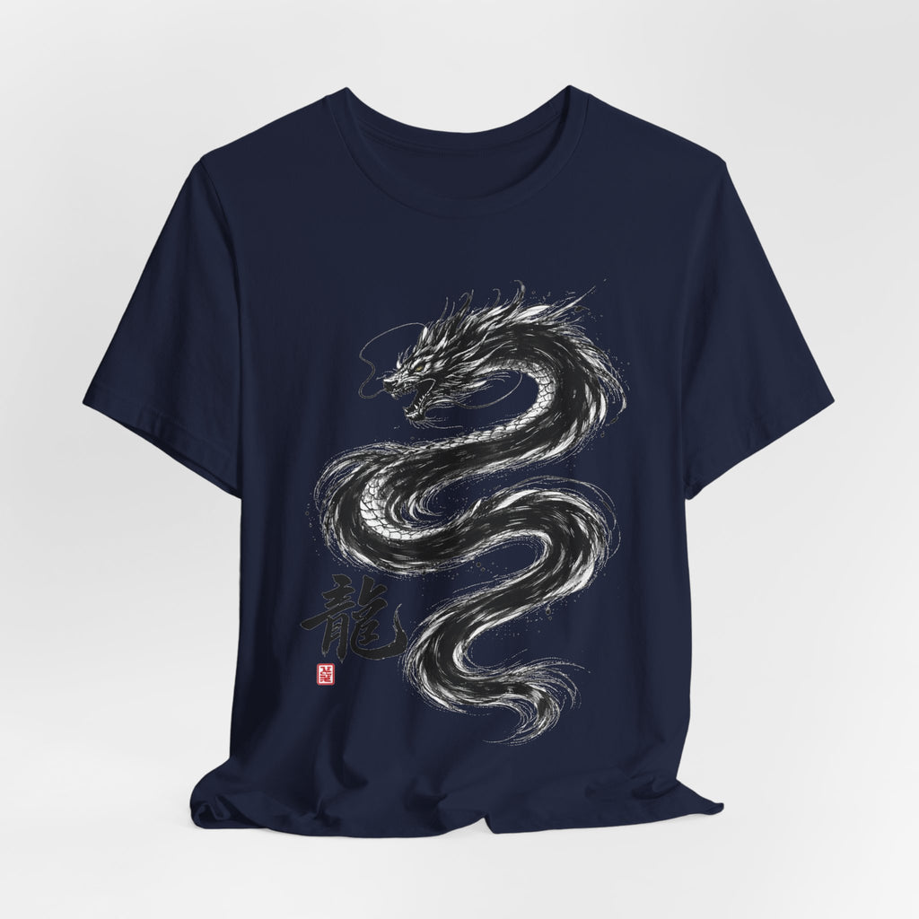 Dragon Brushstroke Tee — Asian Ink Dragon T-Shirt