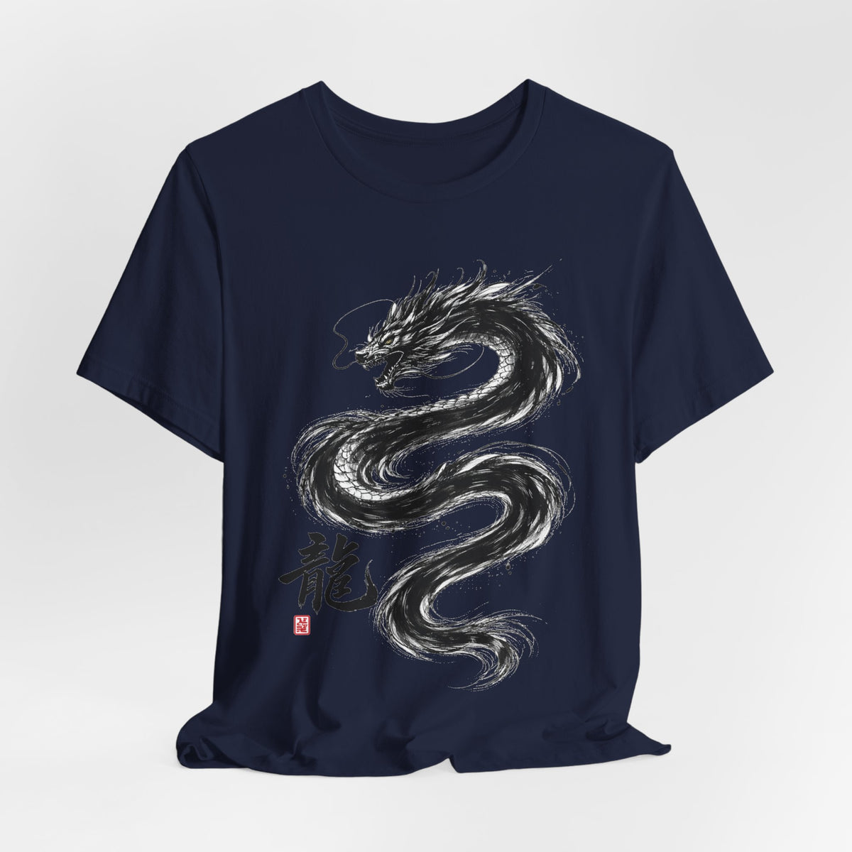 Dragon Brushstroke Tee — Asian Ink Dragon T-Shirt