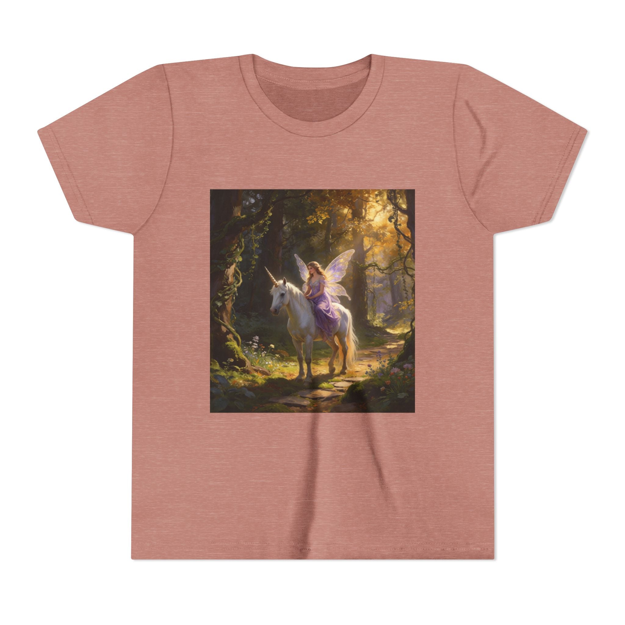Youth Tee — Enchanted Unicorn & Fairy Forest Graphic