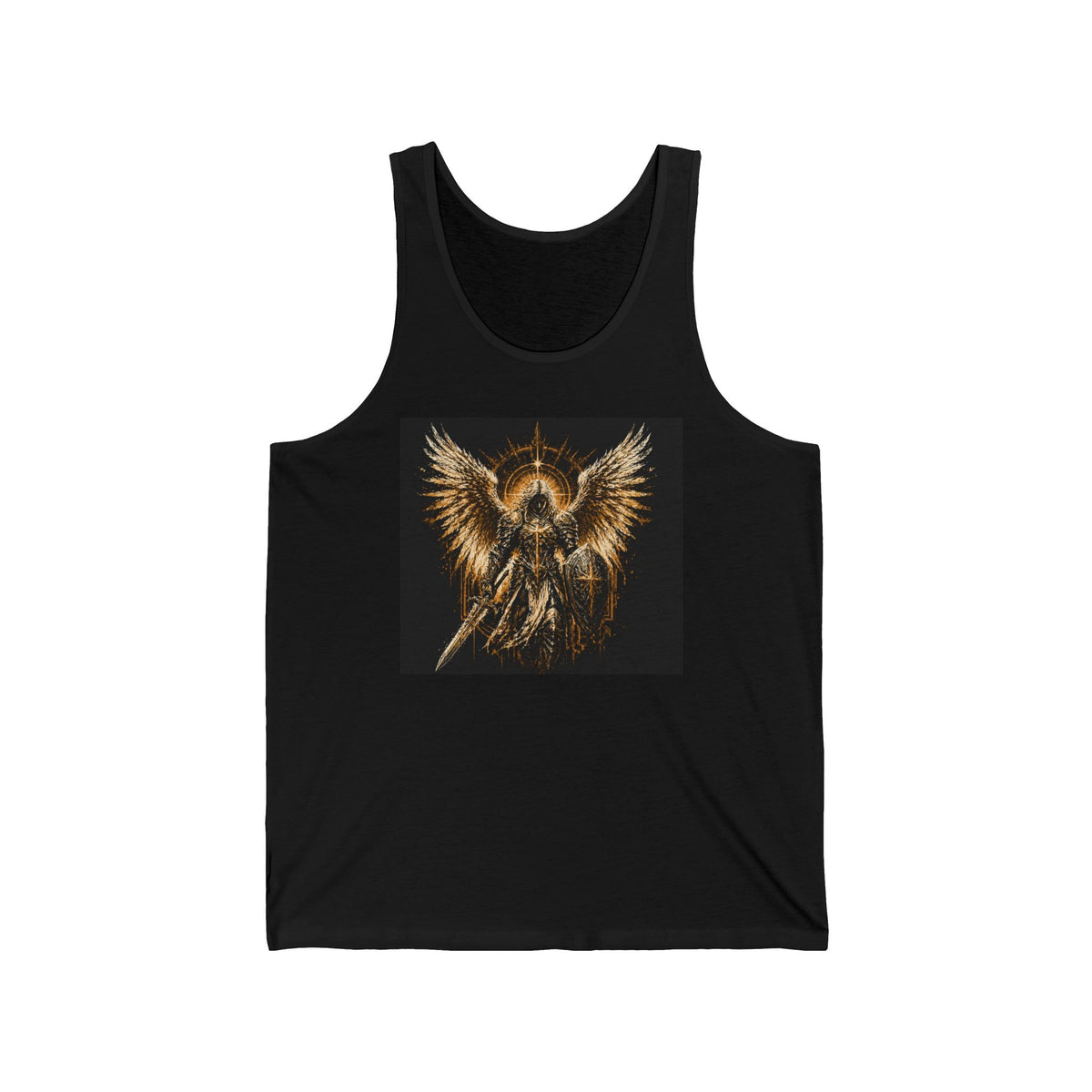Angel Warrior Tank Top — Golden Winged Guardian Graphic Tank