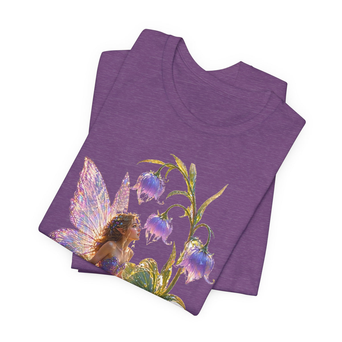 Fairy Garden T‑Shirt — Watercolor Fairy on Bellflower Tee