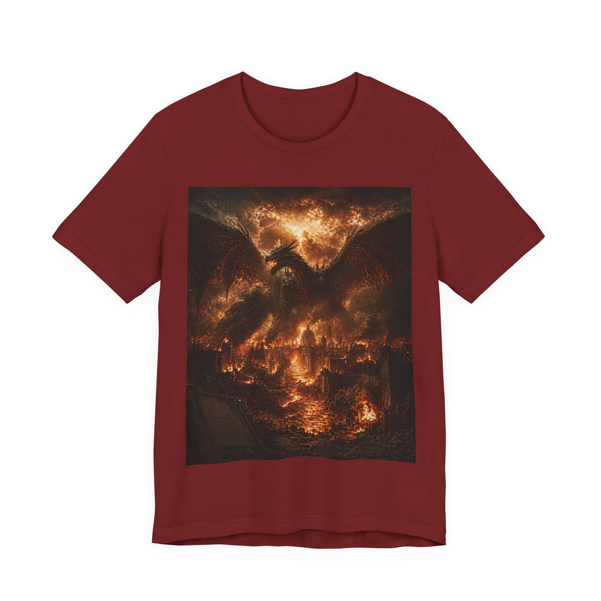 Demonic Dragon Fire End of times Tee — Dark Graphic Shirt of the final battel betten Satan and Miichael the arch angel