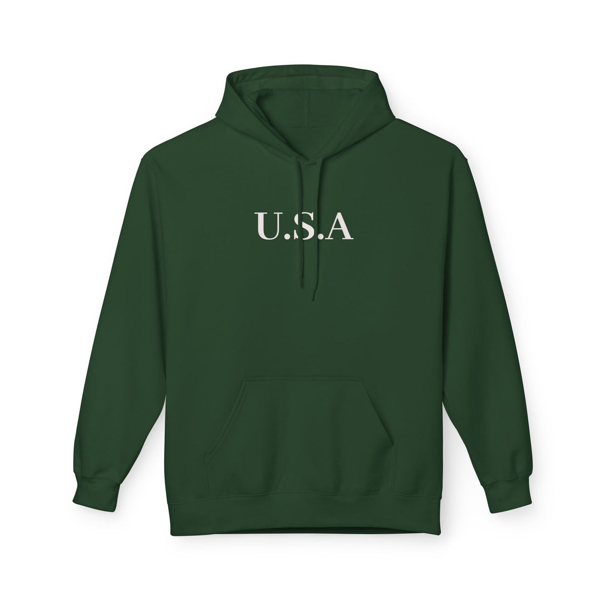 USA Minimalist Hoodie — Classic Patriotic Fleece Pullover