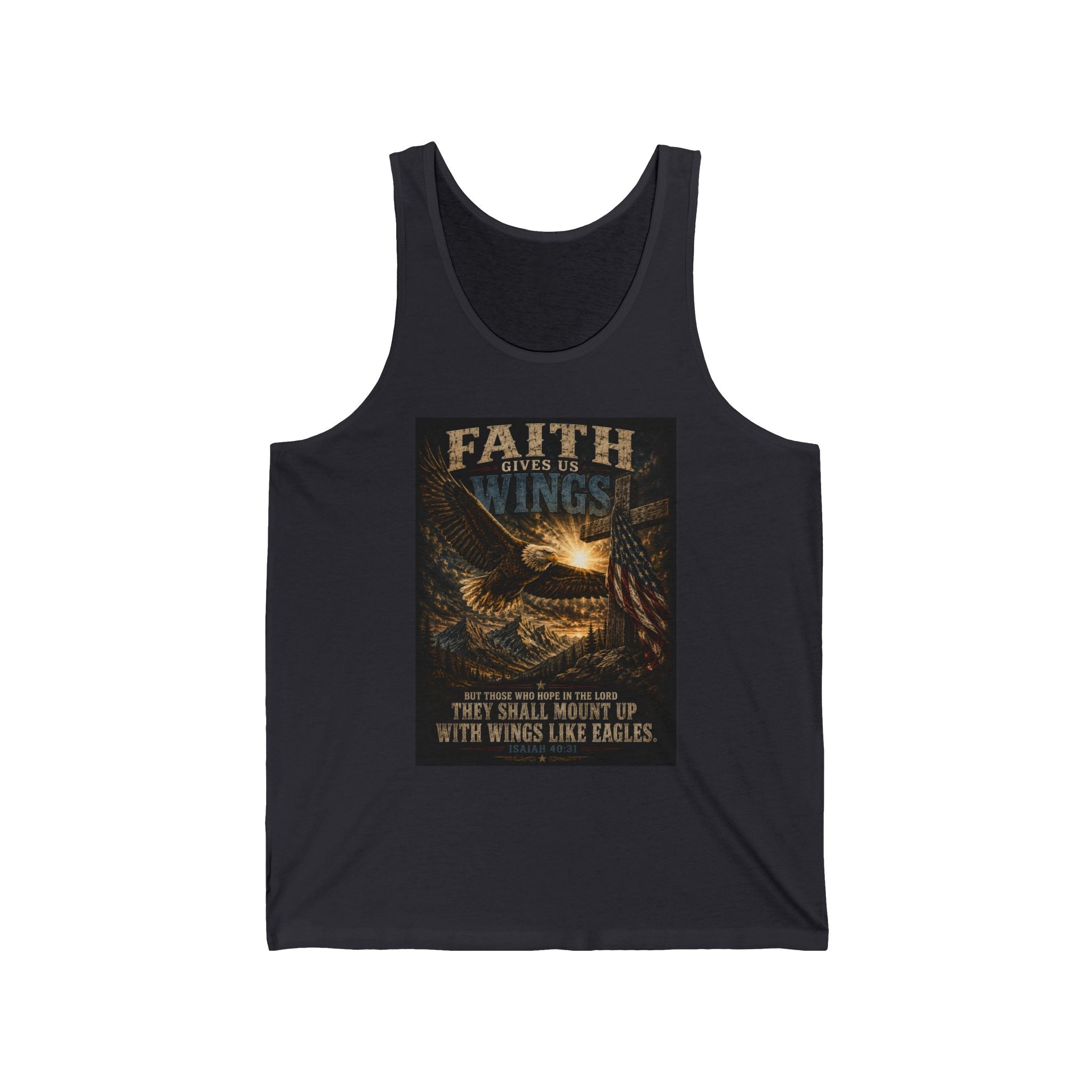 Faith Gives Me Wings Tank Top — "They Shall Mount Up With Wings Like Eagles" Inspirational Christian Tank