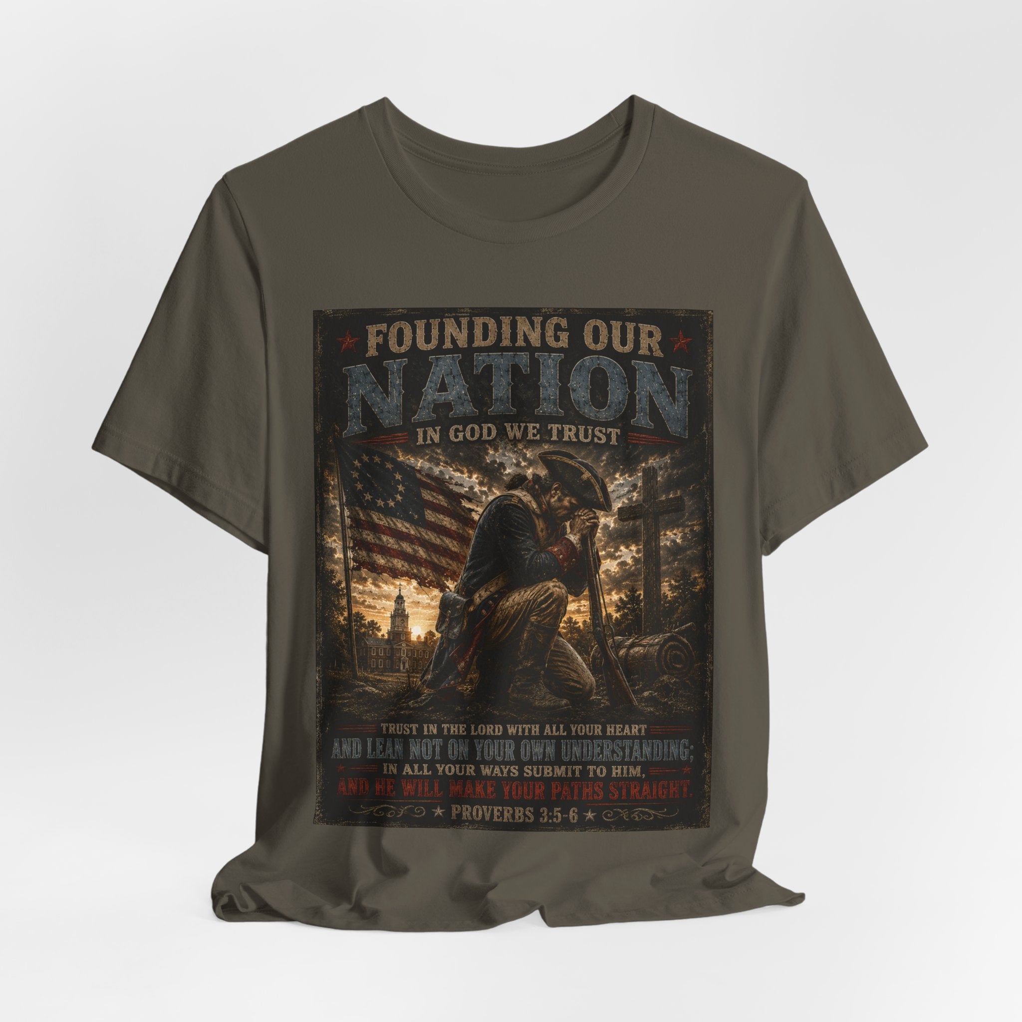 Founding Our Nation Eagle T-Shirt — "In God We Trust" Patriotic Christian Tee