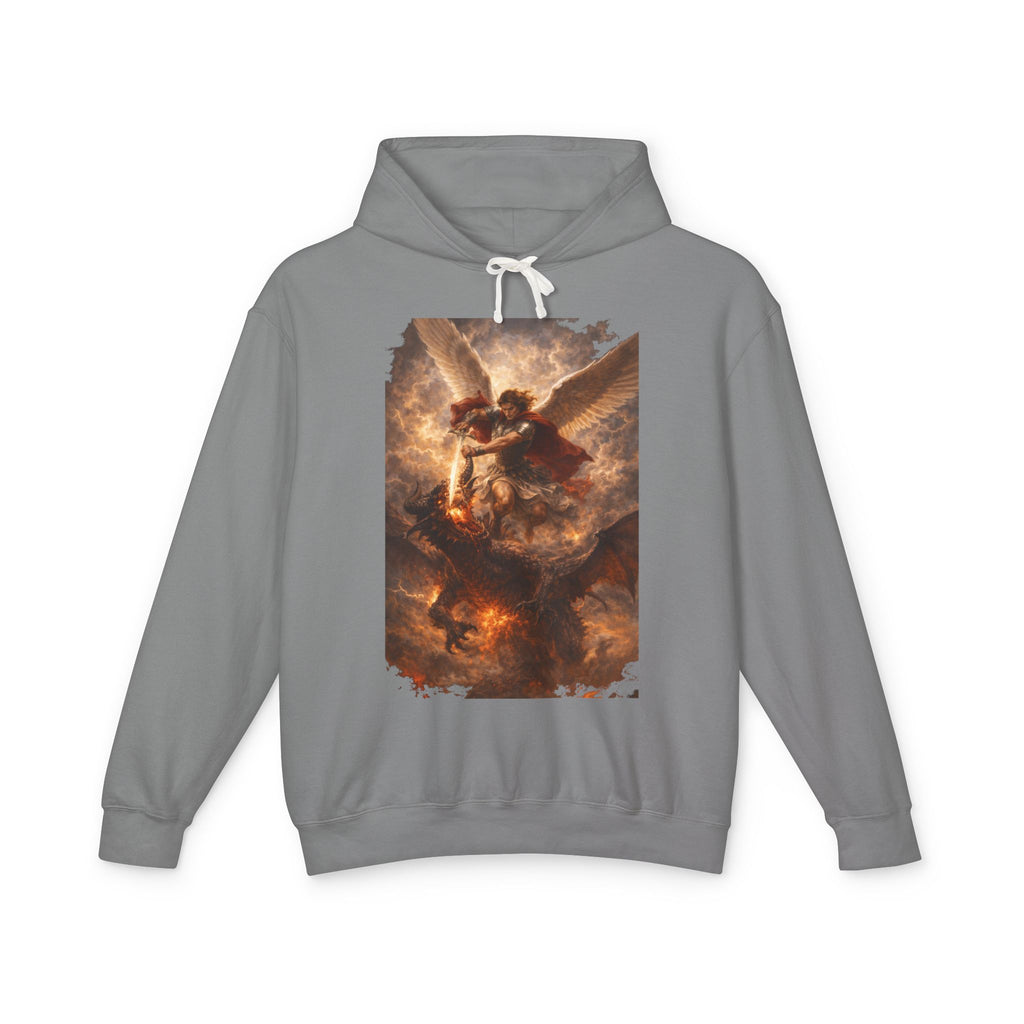 Angel Battle Hoodie — Dramatic Renaissance Angel Artwork Pullover
