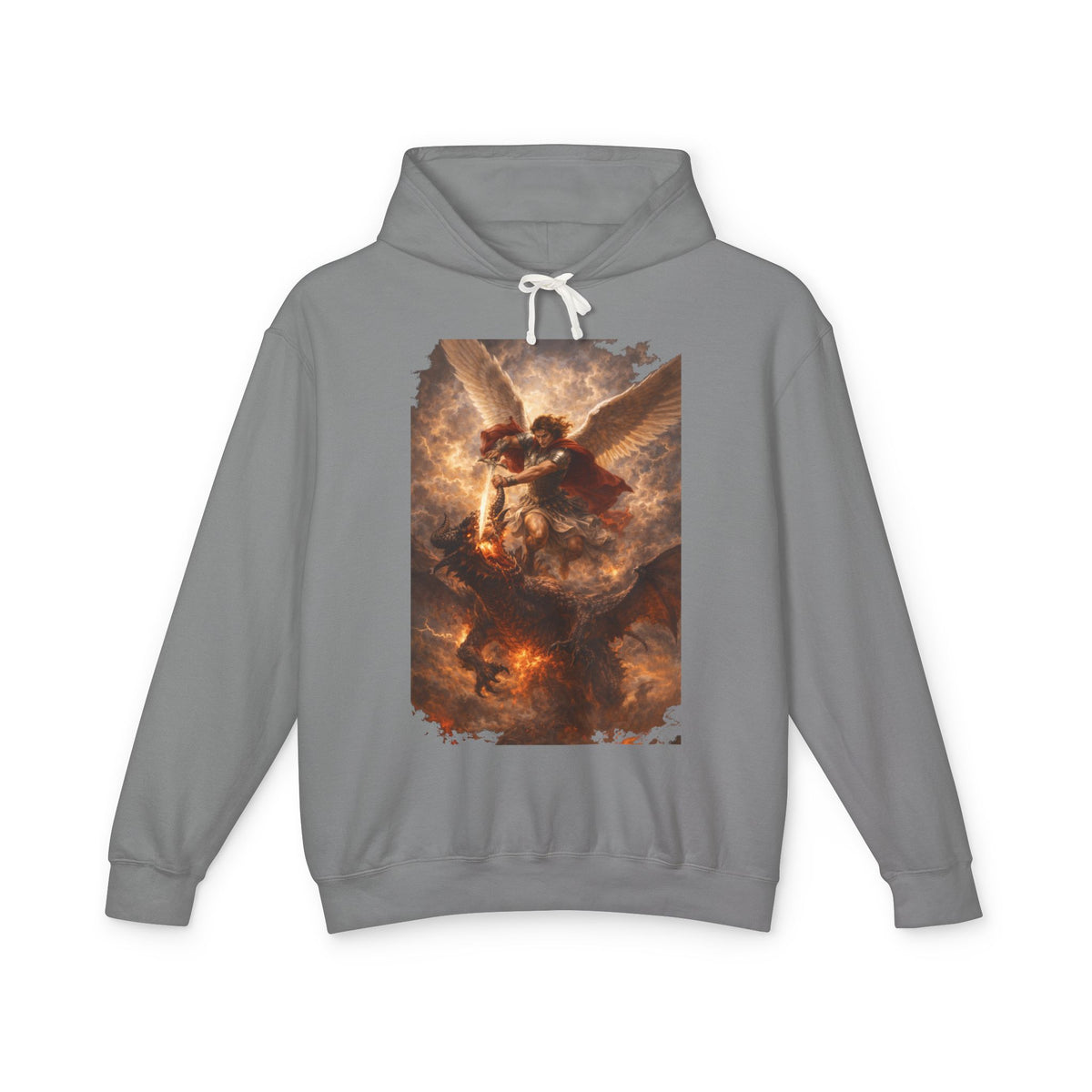 Angel Battle Hoodie — Dramatic Renaissance Angel Artwork Pullover