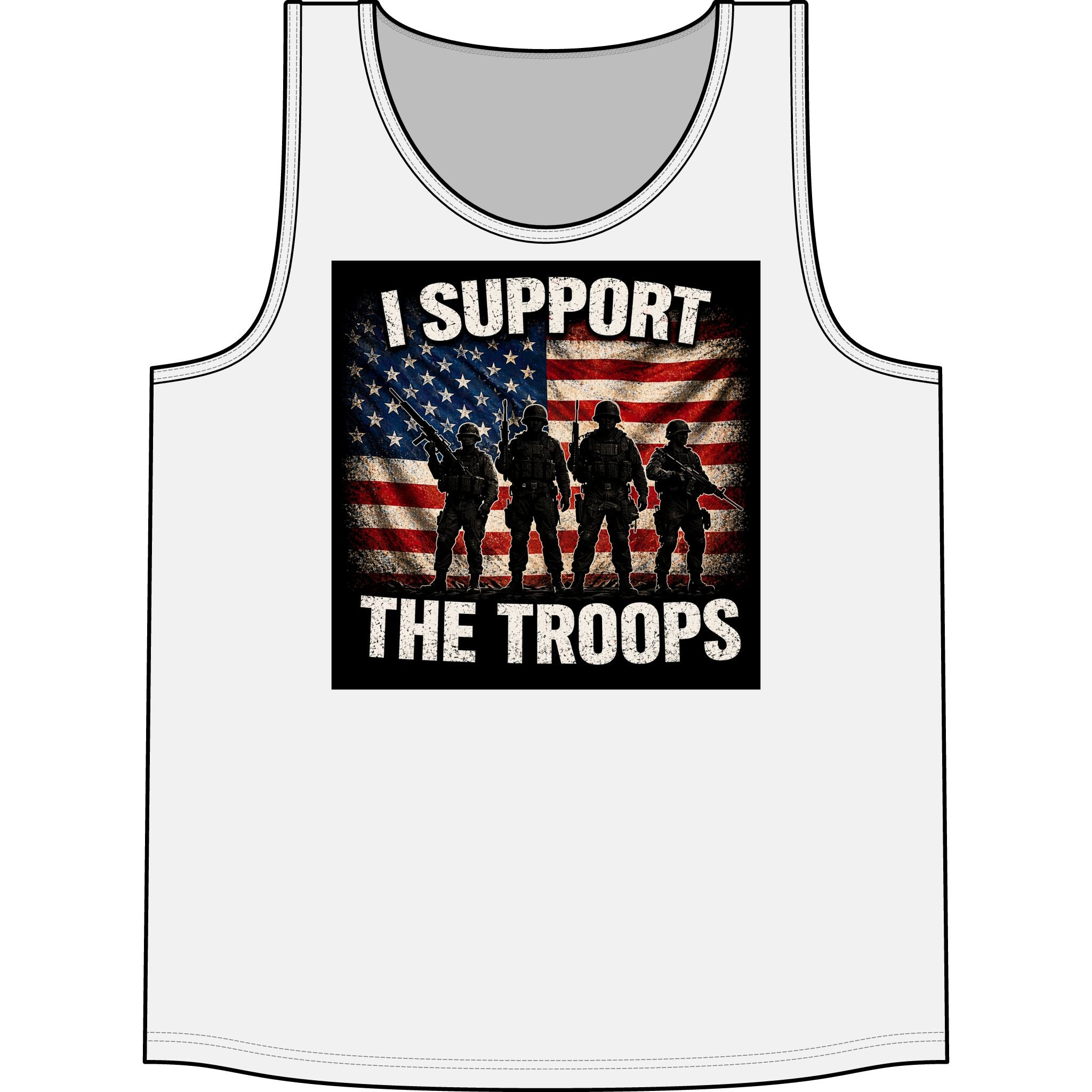 I Support The Troops Tank Top — Patriotic American Flag Military Tee