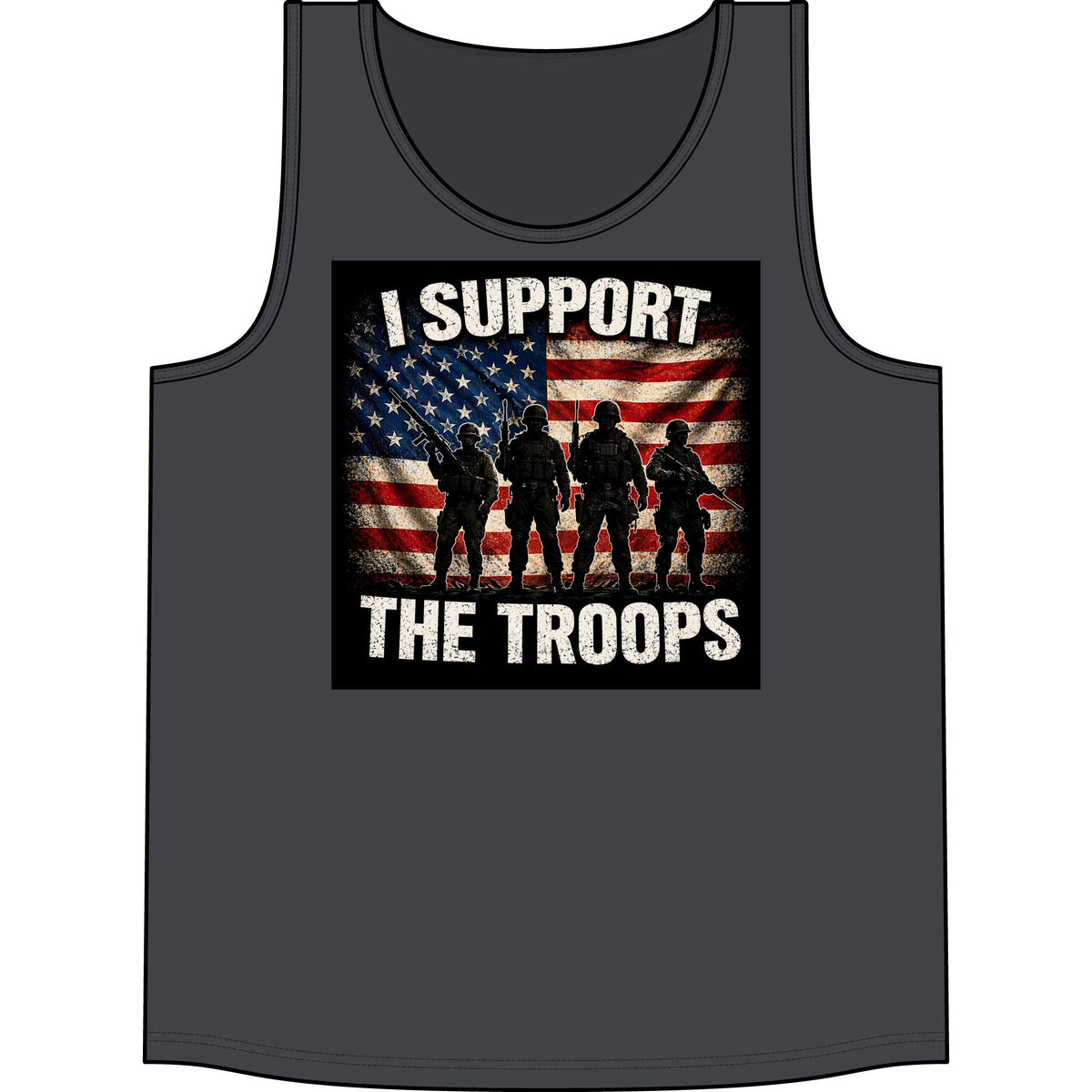 I Support The Troops Tank Top — Patriotic American Flag Military Tee