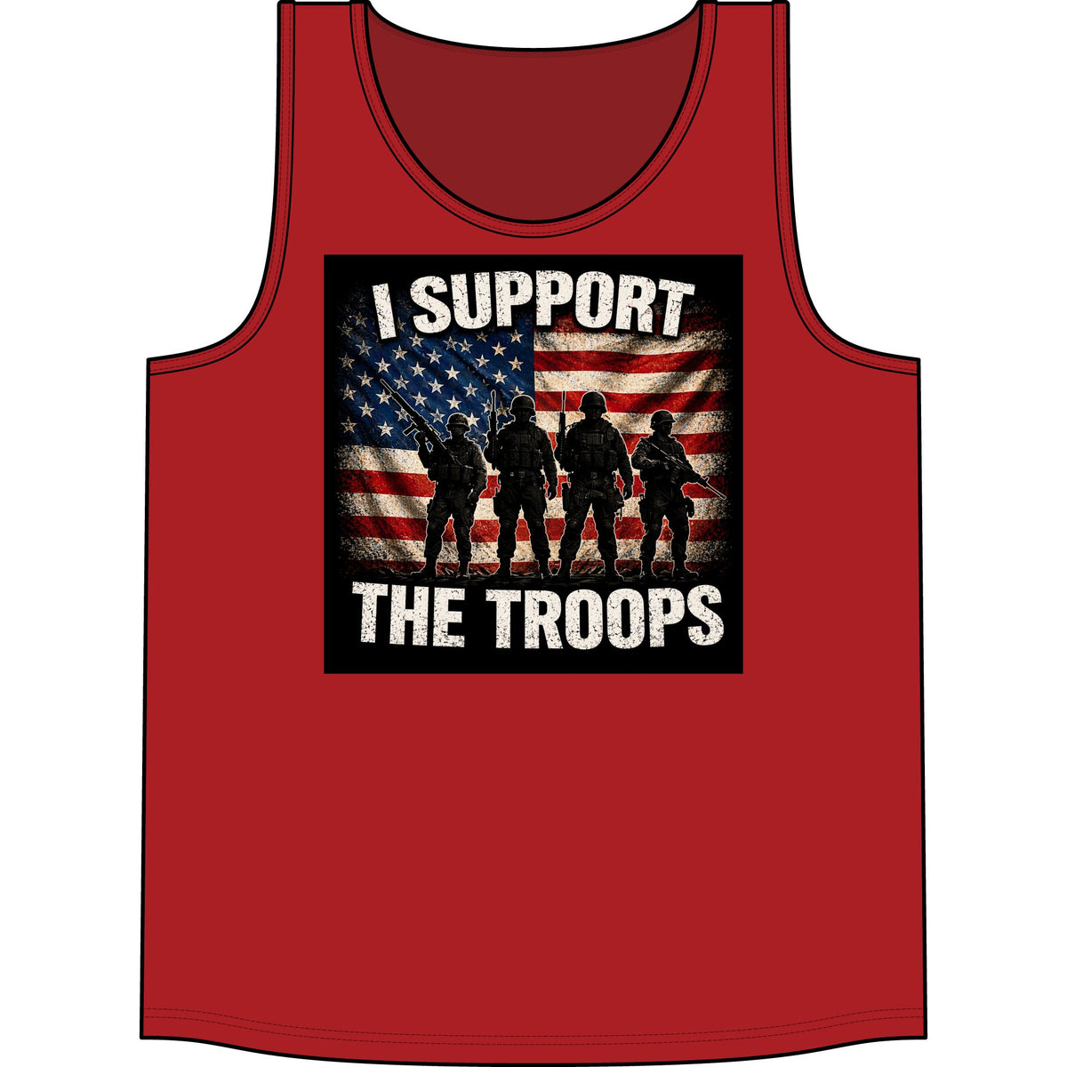 I Support The Troops Tank Top — Patriotic American Flag Military Tee