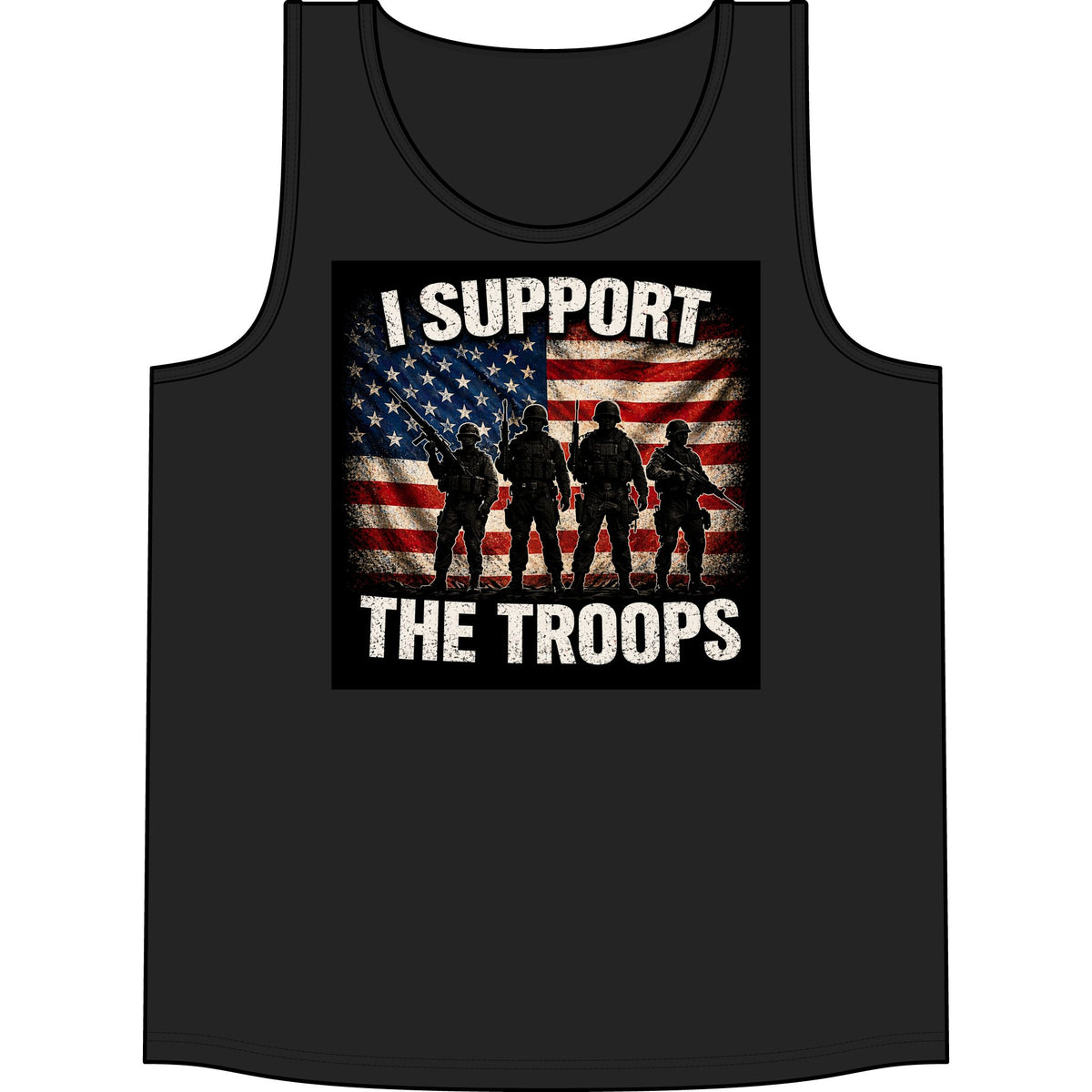 I Support The Troops Tank Top — Patriotic American Flag Military Tee