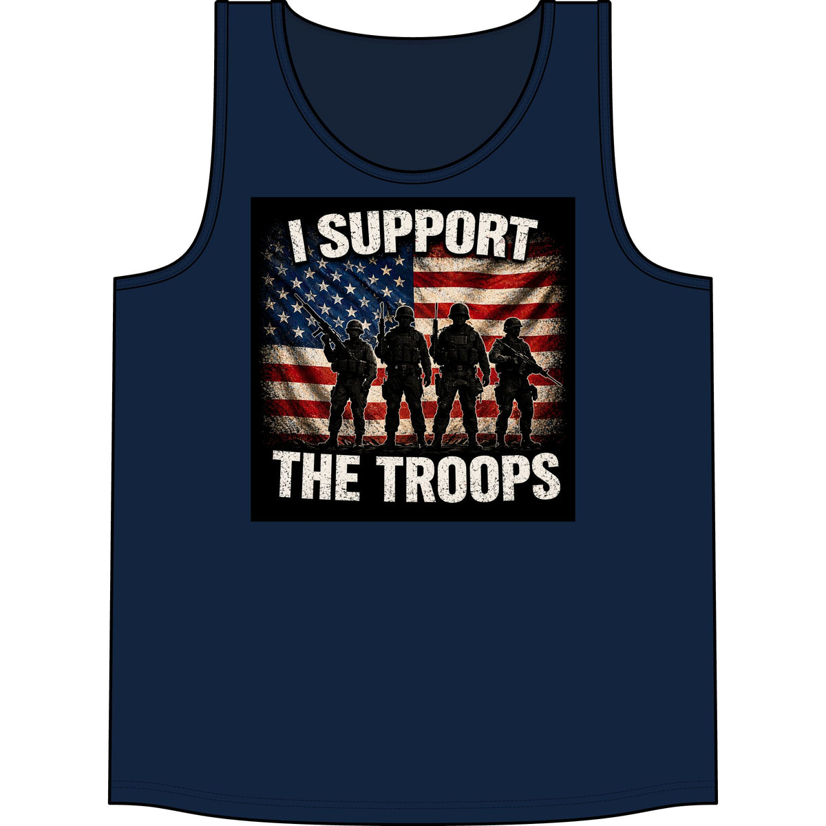 I Support The Troops Tank Top — Patriotic American Flag Military Tee