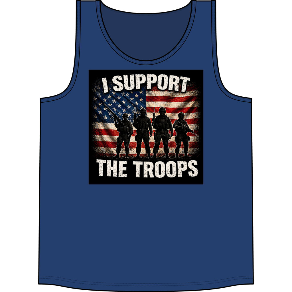 I Support The Troops Tank Top — Patriotic American Flag Military Tee