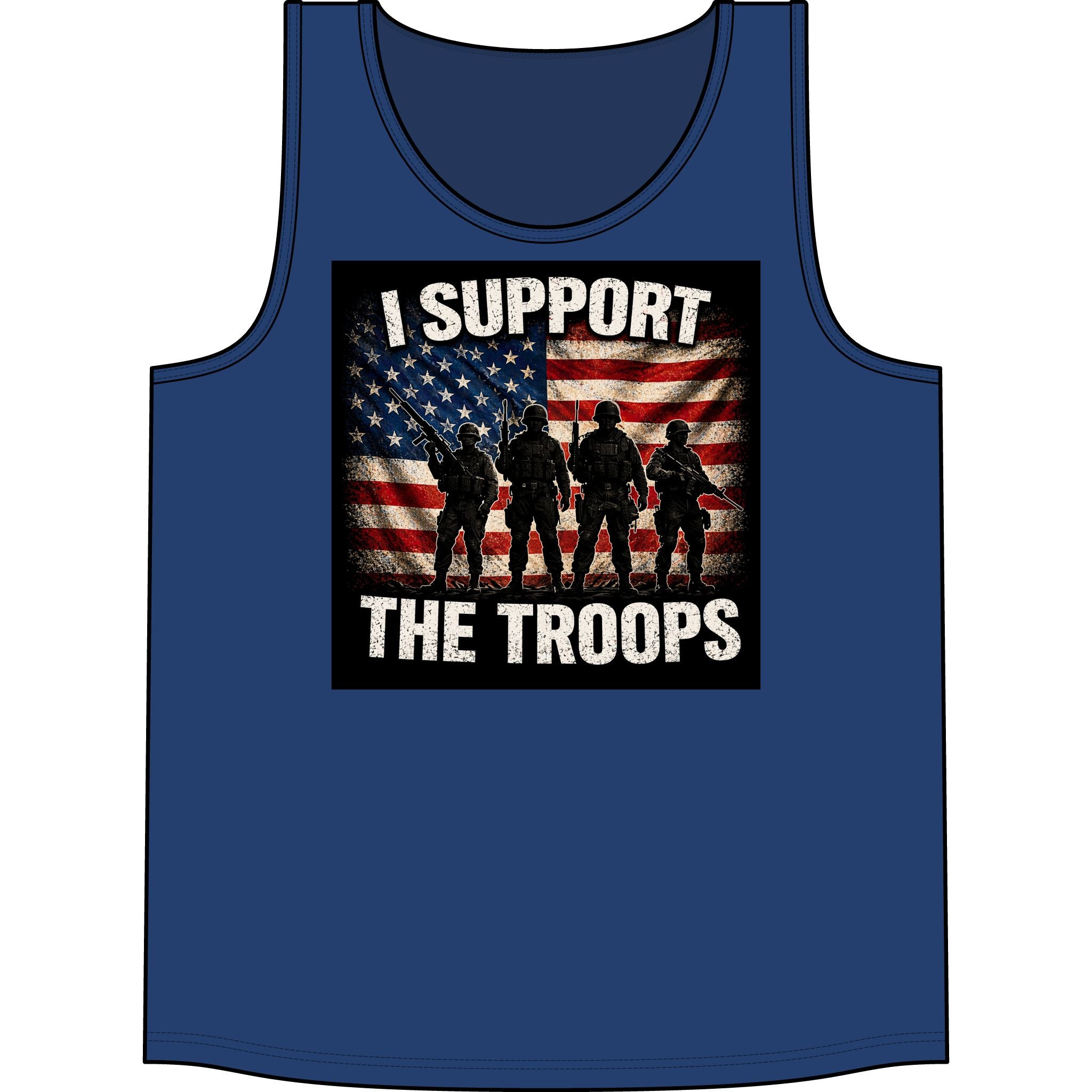 I Support The Troops Tank Top — Patriotic American Flag Military Tee
