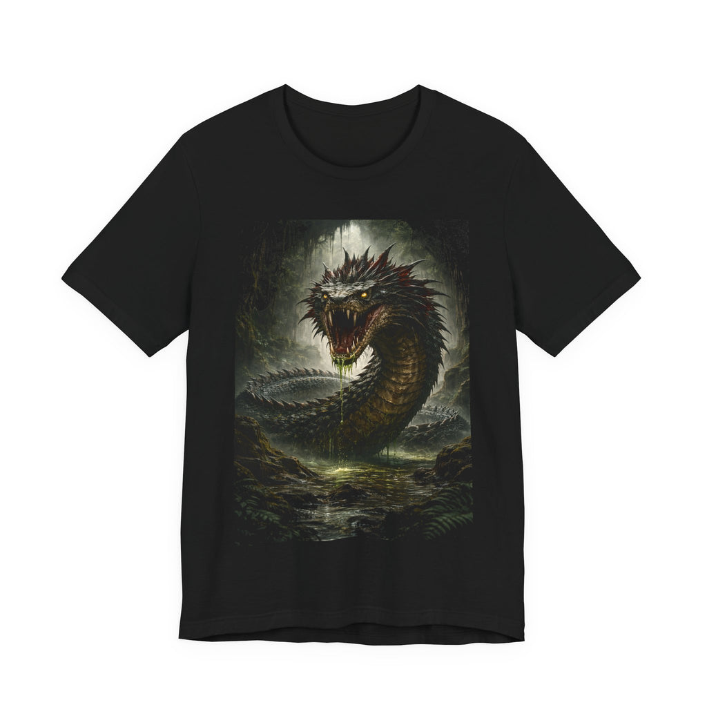 Basilisk Sea Serpent Graphic Tee — Dark Mythical Dragon Shirt