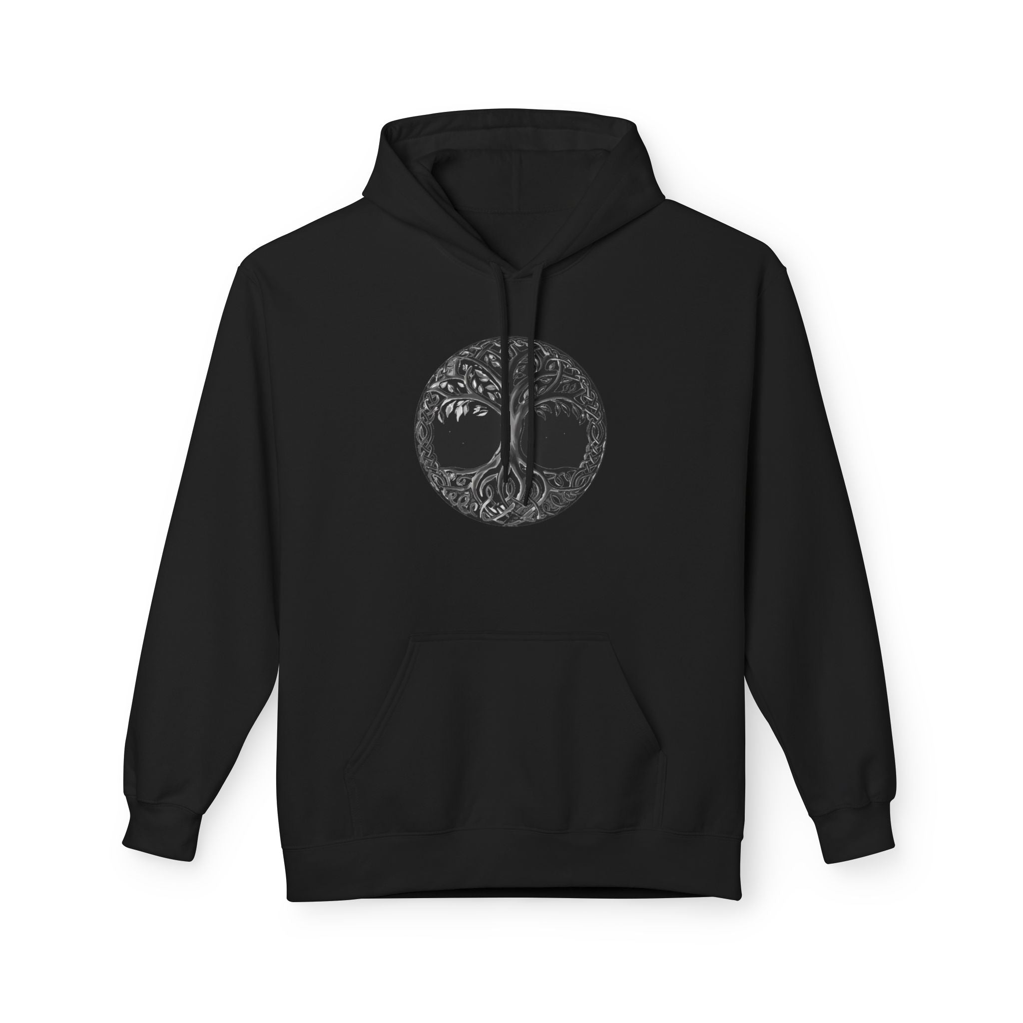 Yggdrasil, the Tree of Life Hoodie — Black Moon Nature Circle Graphic