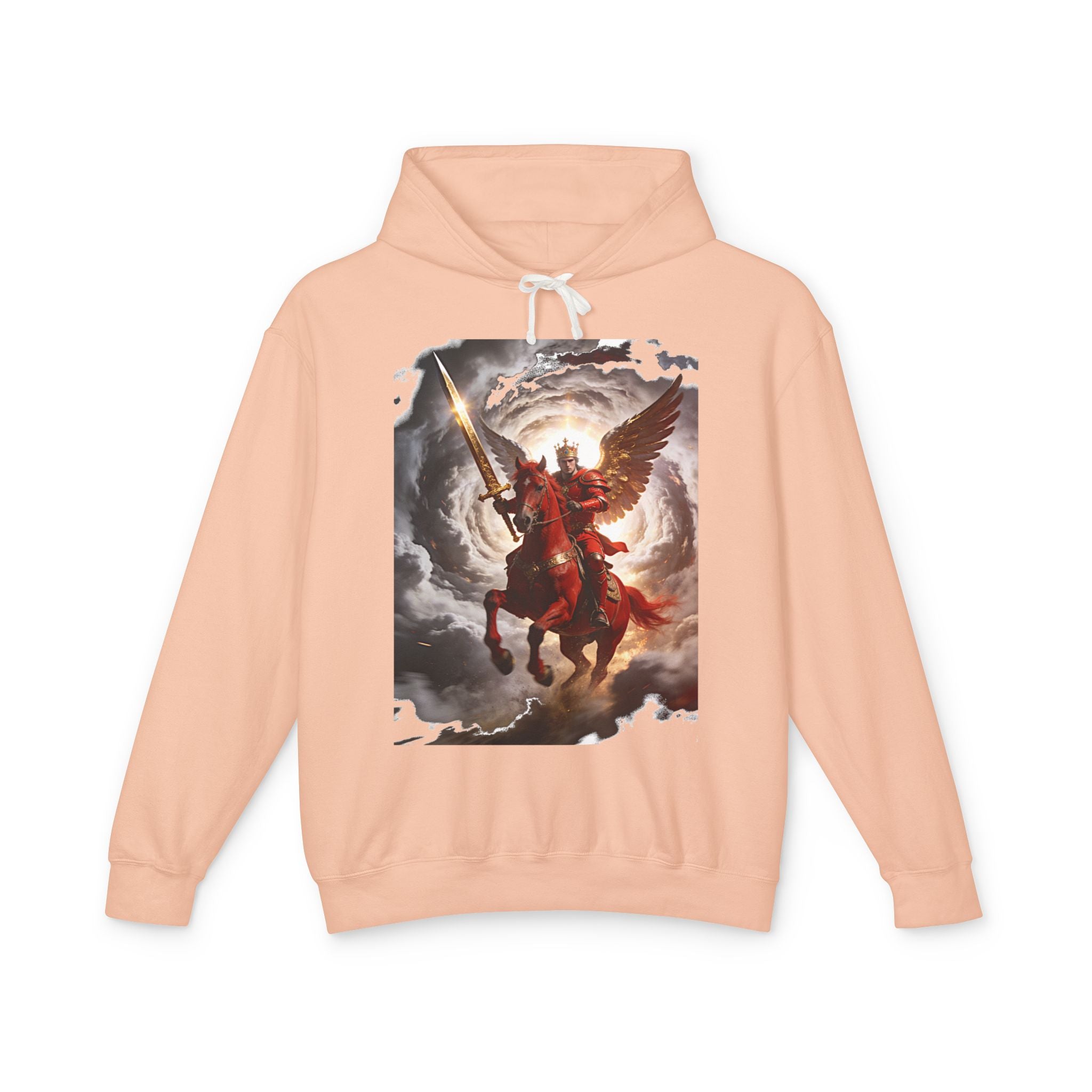 Archangel Warrior Hoodie — Saint Michael Celestial Battle Graphic Sweatshirt