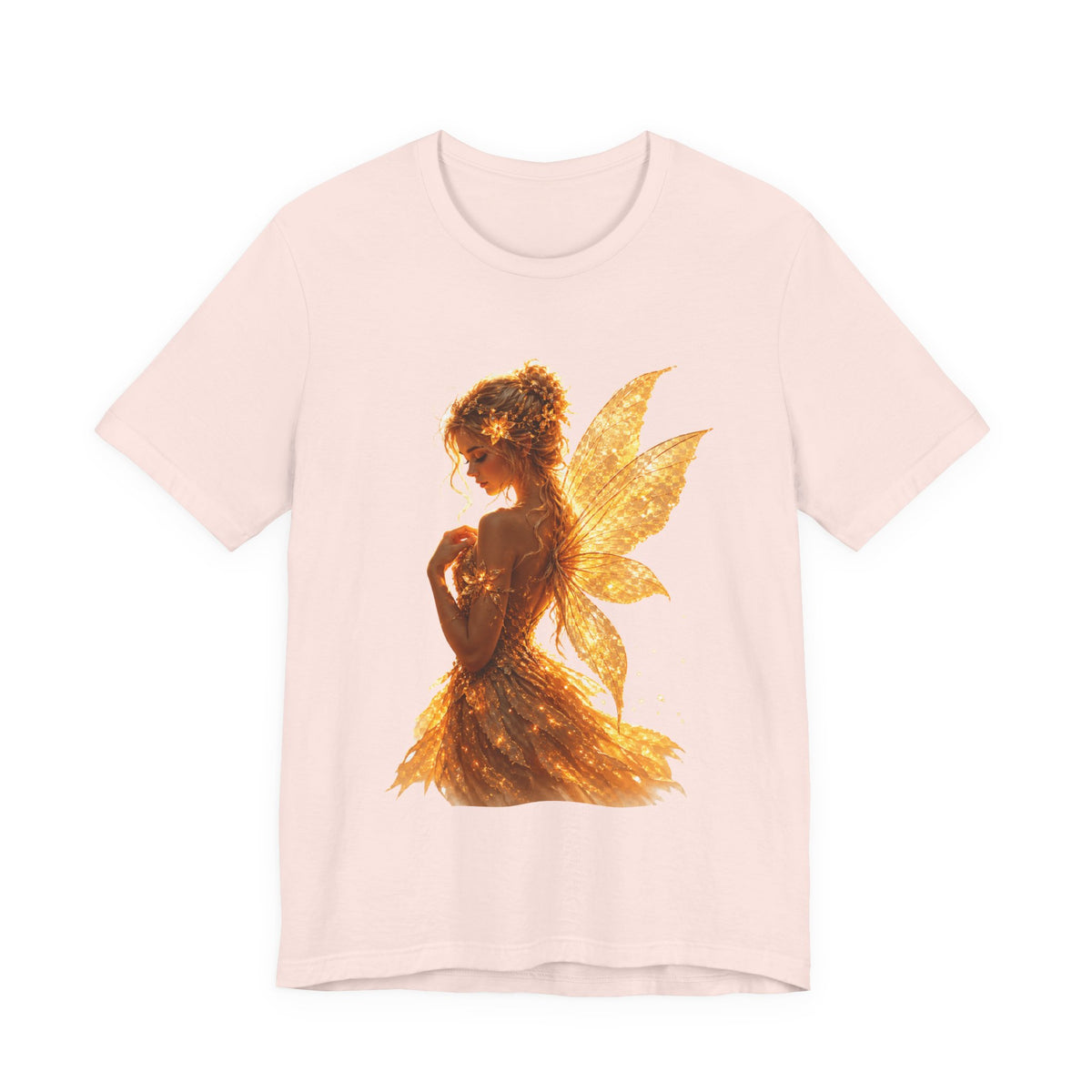 Golden Fairy T‑Shirt — Sparkling Fairy Silhouette Tee