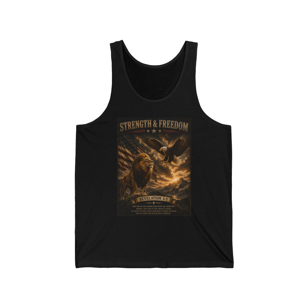 Strength & Freedom Eagle Tank Top — Patriotic Vintage Warrior Design