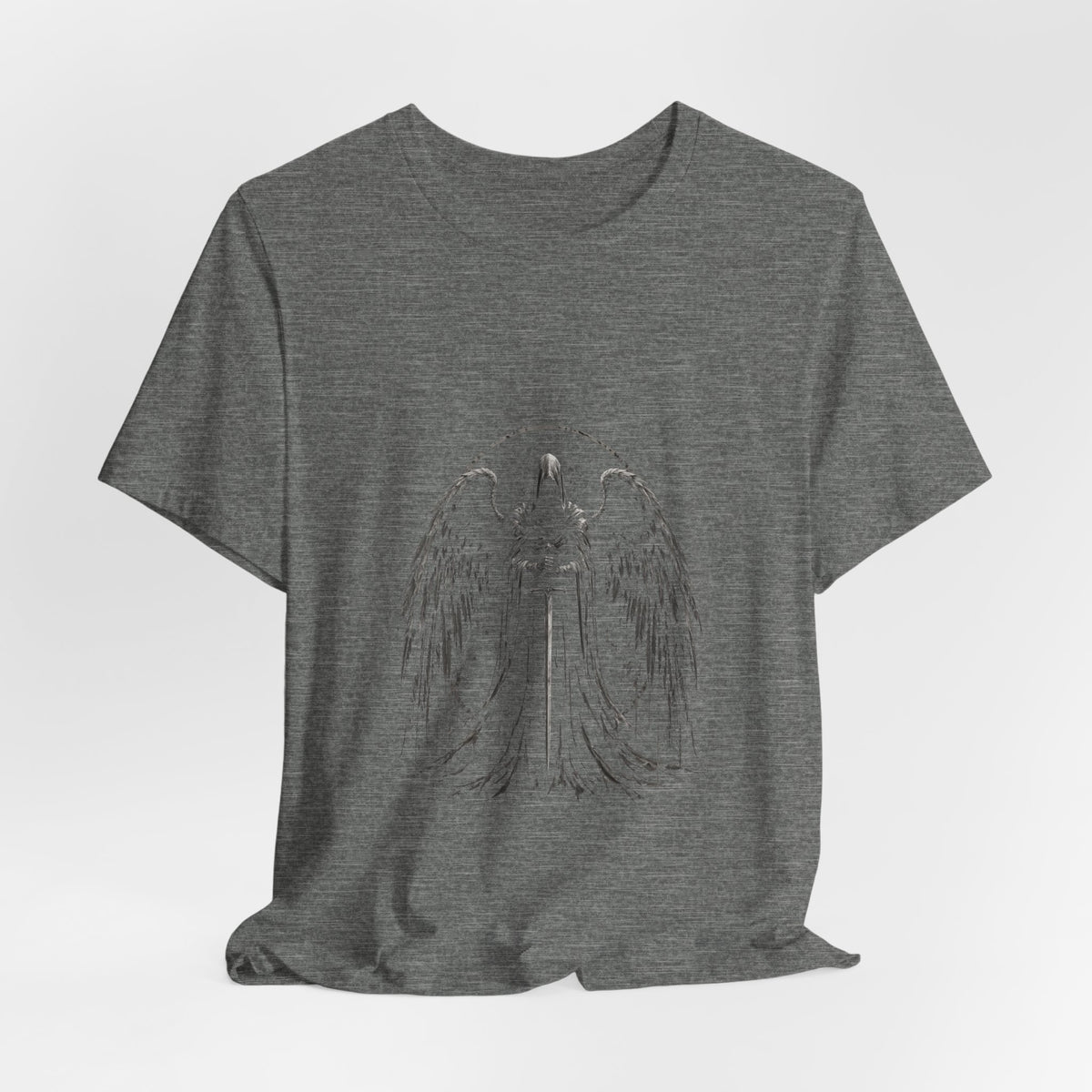 Guaediand Angel Wings Tee — Gothic Guardian Angel Short Sleeve Shirt