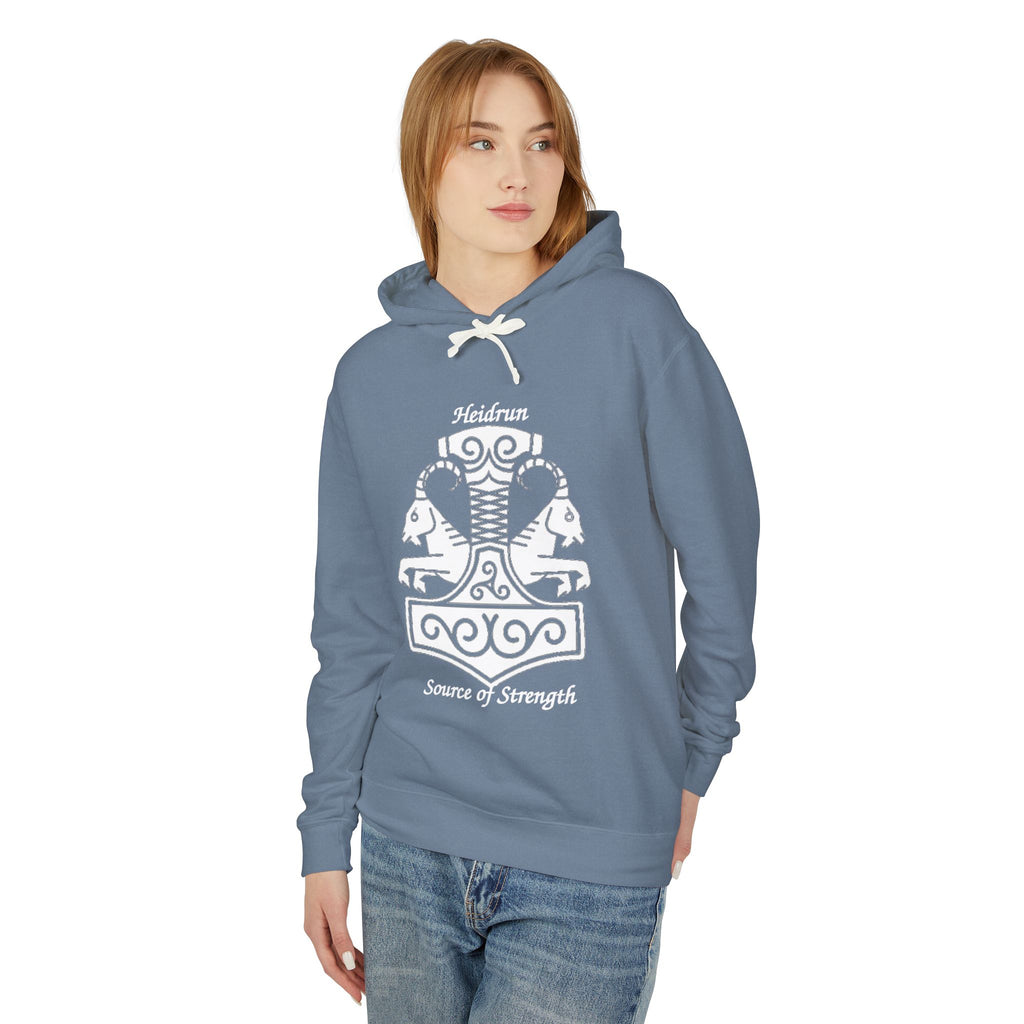 Heidrun Viking Shield Hoodie – 'Heidrun Source of Strength' Norse Mythology Sweatshirt