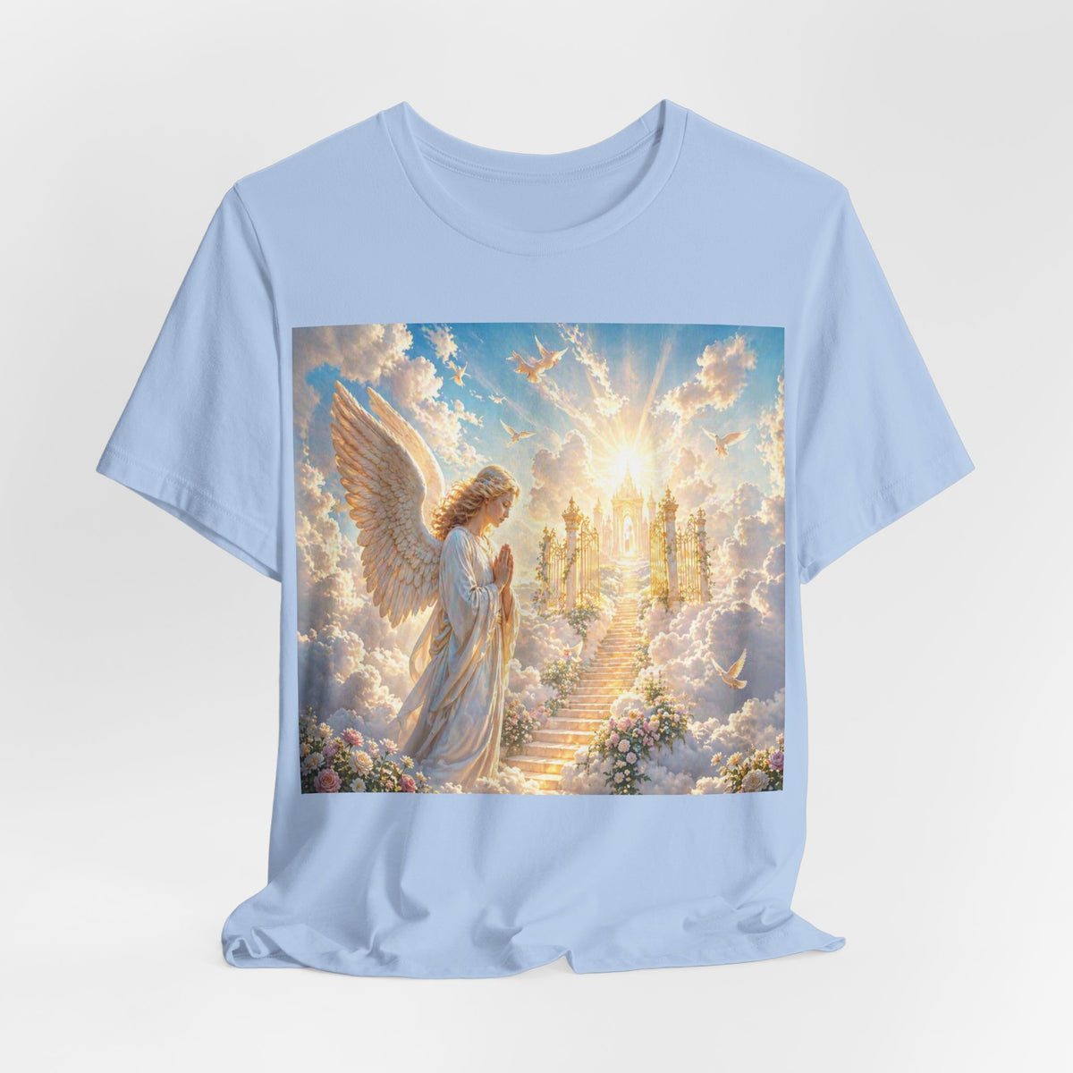 Heavenly Angel Stairway T-Shirt — Serene Christian Faith Tee