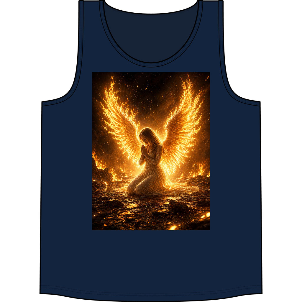 Fiery Angel Tank Top – Golden Phoenix Wing Art Concert Tank