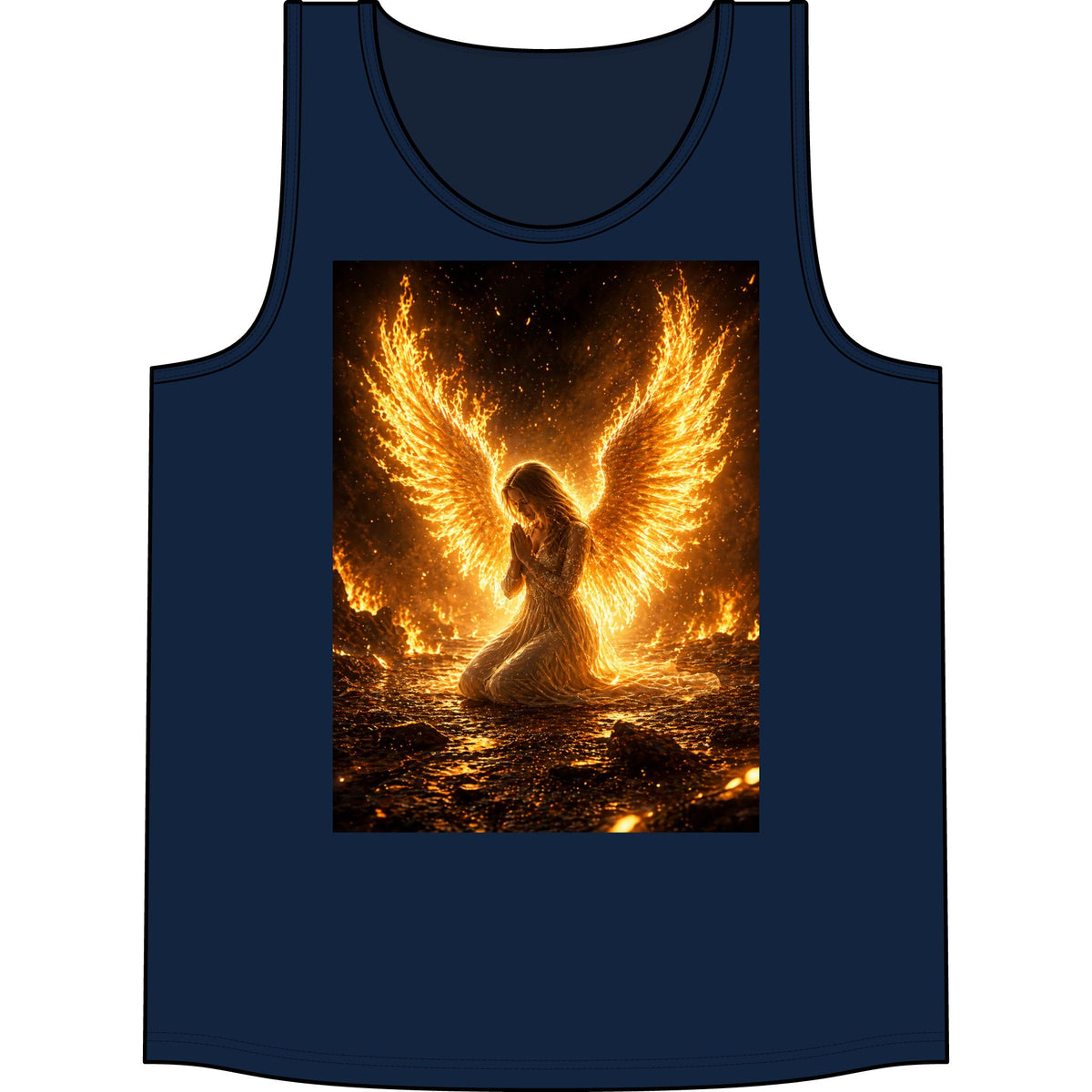 Fiery Angel Tank Top – Golden Phoenix Wing Art Concert Tank