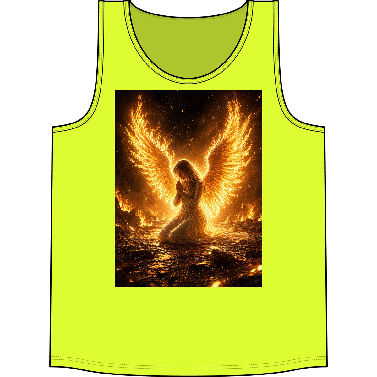 Fiery Angel Tank Top – Golden Phoenix Wing Art Concert Tank