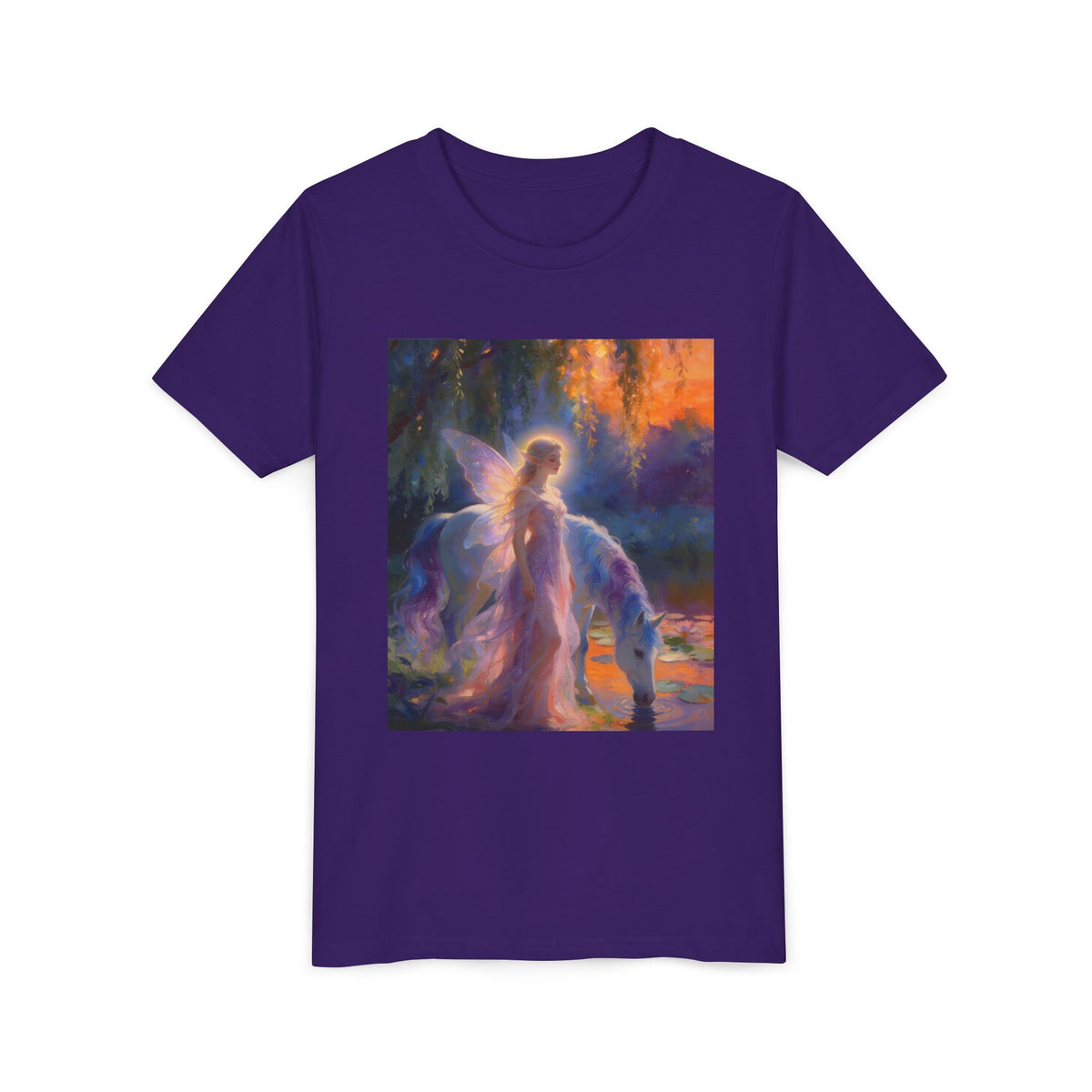 Fairy and Unicorn Youth Tee — Magical Fantasy Kids T-Shirt