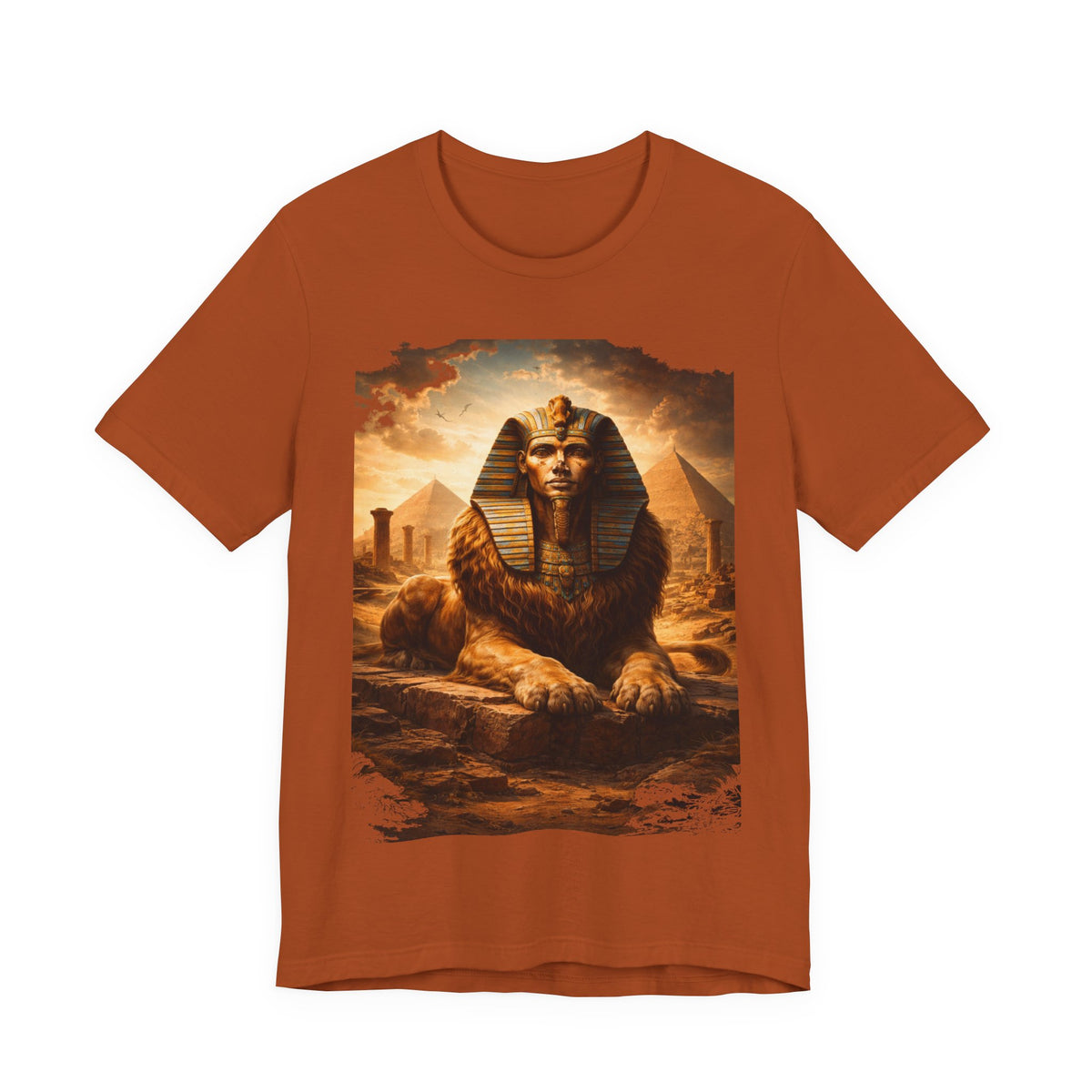 Egyptian Sphinx Graphic Tee — Vintage Pyramid Sunset T-Shirt