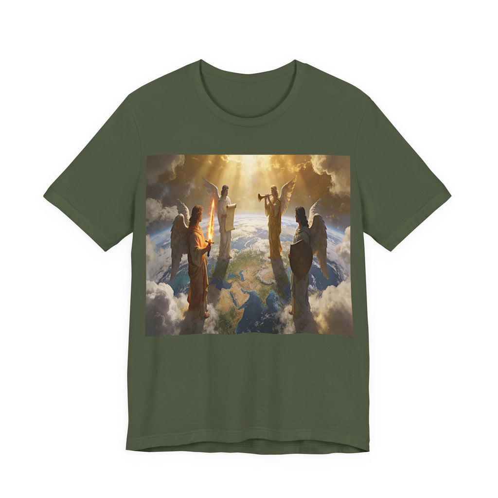 Christian Angel Choir T‑Shirt – Heavenly Worship Scene Tee Revelation 7:1-3