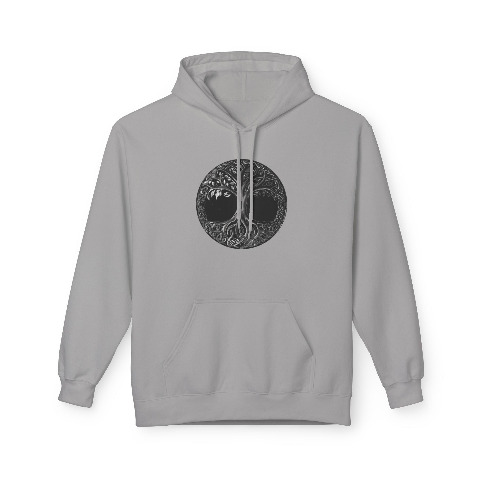 Yggdrasil, the Tree of Life Hoodie — Black Moon Nature Circle Graphic