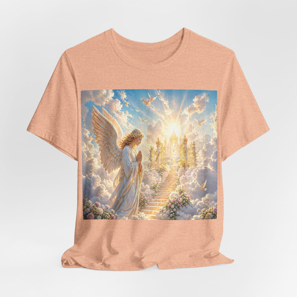 Heavenly Angel Stairway T-Shirt — Serene Christian Faith Tee