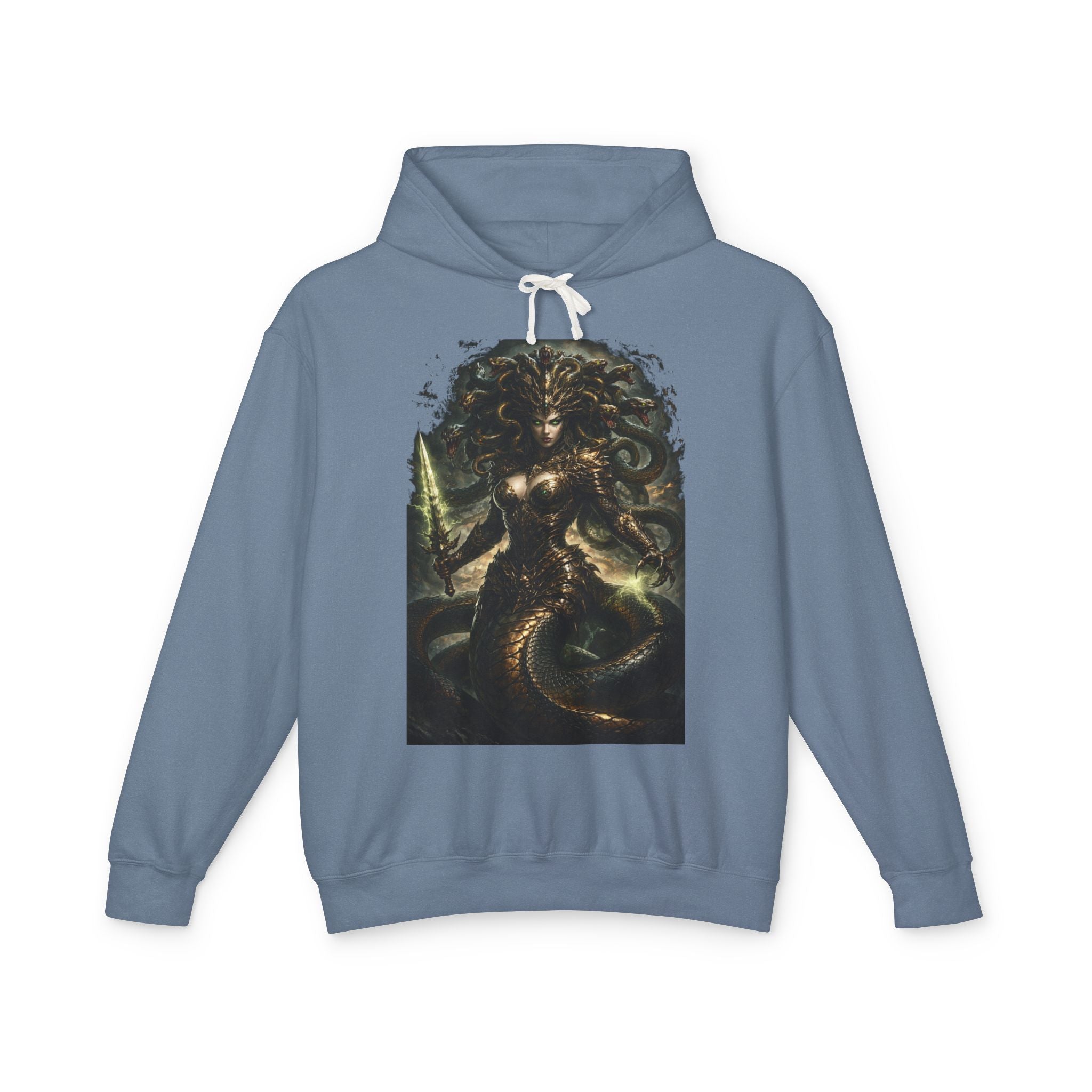 Medusa Fantasy Art Hoodie — Dark Mythological Serpent Goddess Sweatshirt