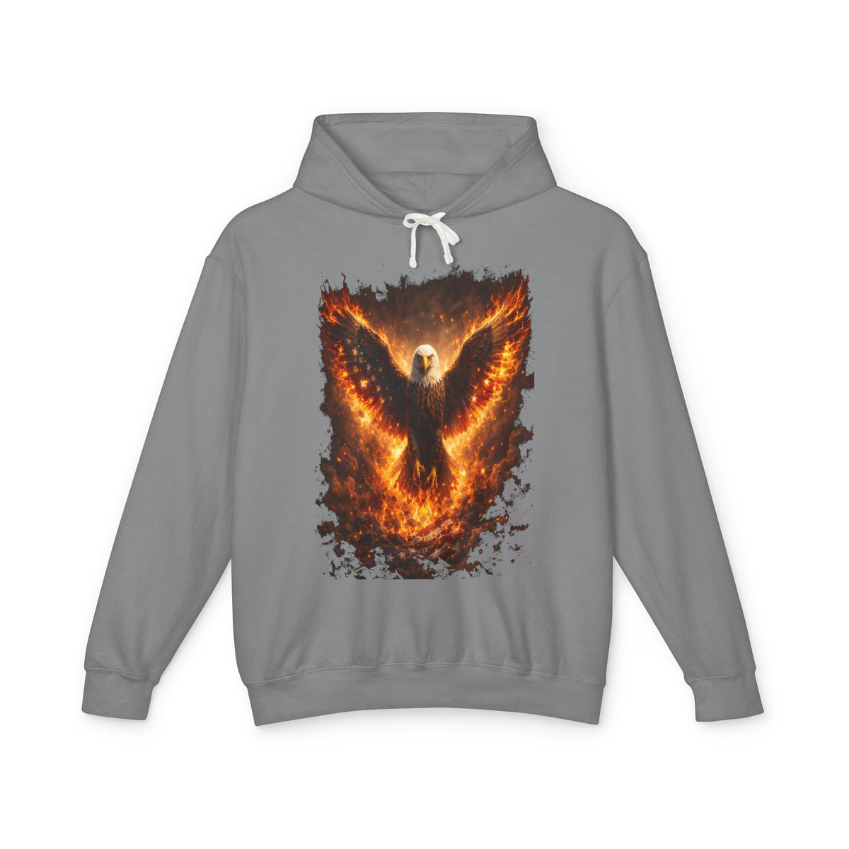 Phoenix Eagle Flame Graphic Hoodie — Fiery Bird Sweatshirt for Men & Women
