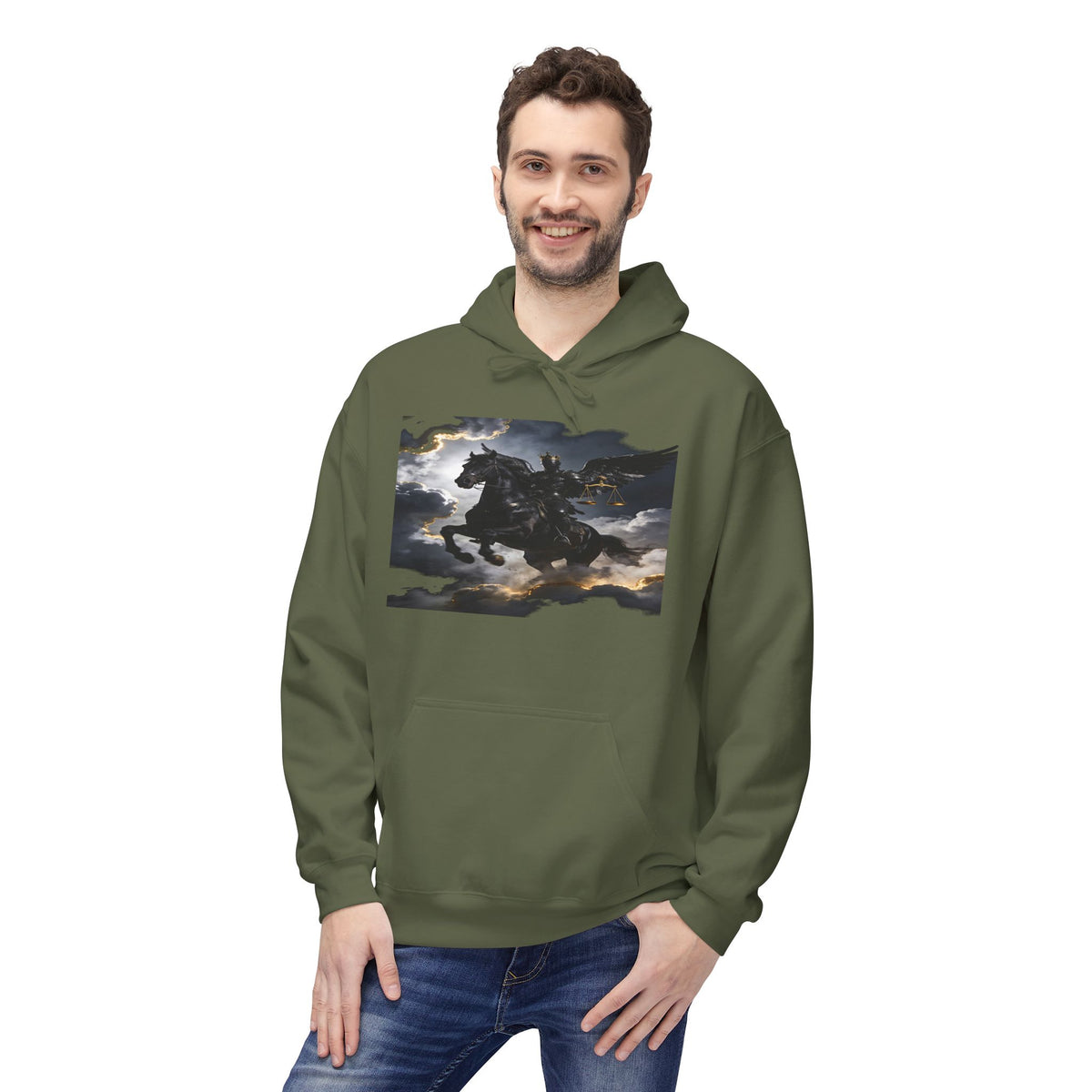 Apocalypse  Revelation (6:1–8)  A black horse! Its rider was holding a pair of scales in his hand. - Graphic Pullover