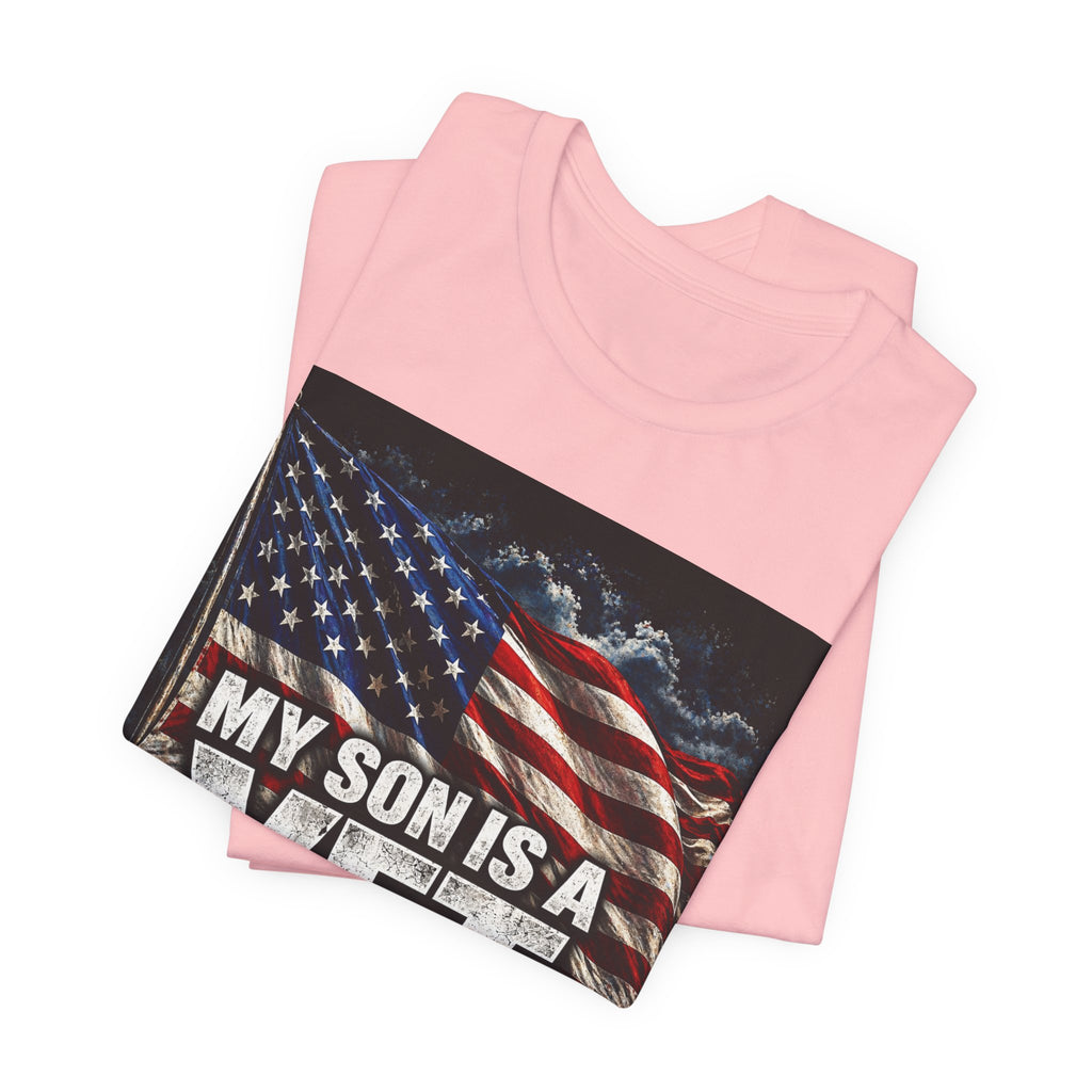 My Son Is A Vet T‑Shirt — Patriotic American Flag Tee for Proud Parents