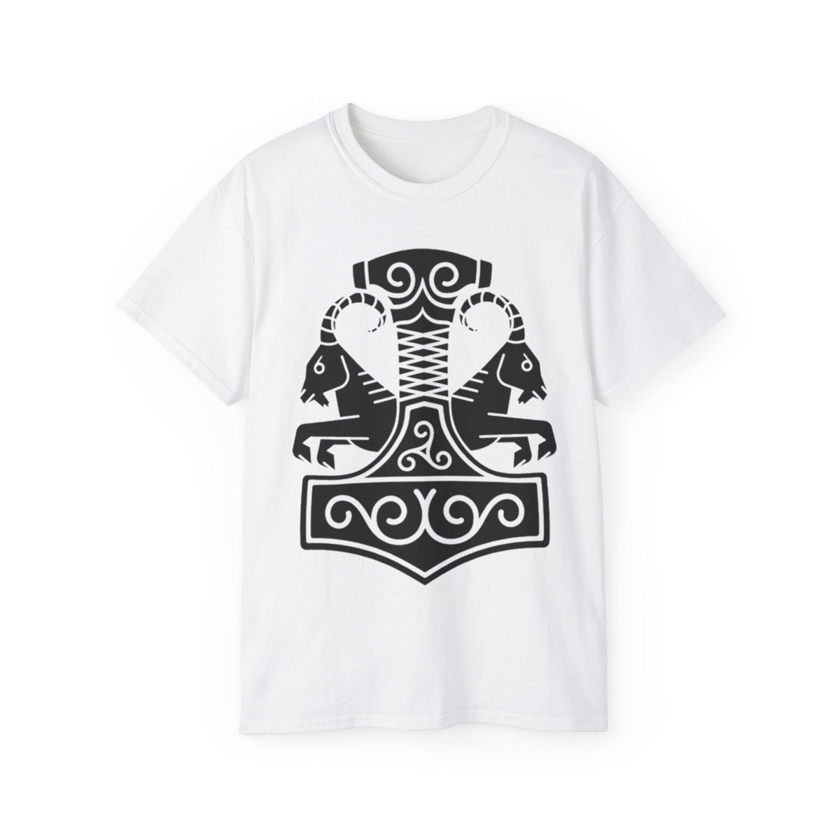 The Goat – Heidrun, The Source of Strength Cotton T-Shirt — Norse Viking Horse Motif Tee