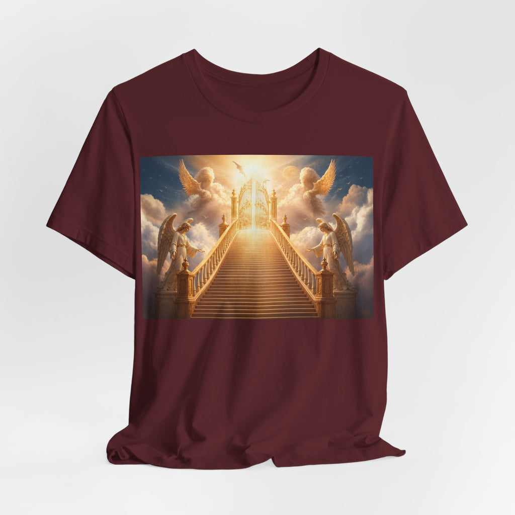 Heavenly Stairway T‑Shirt — Golden Gates Angelic Design
