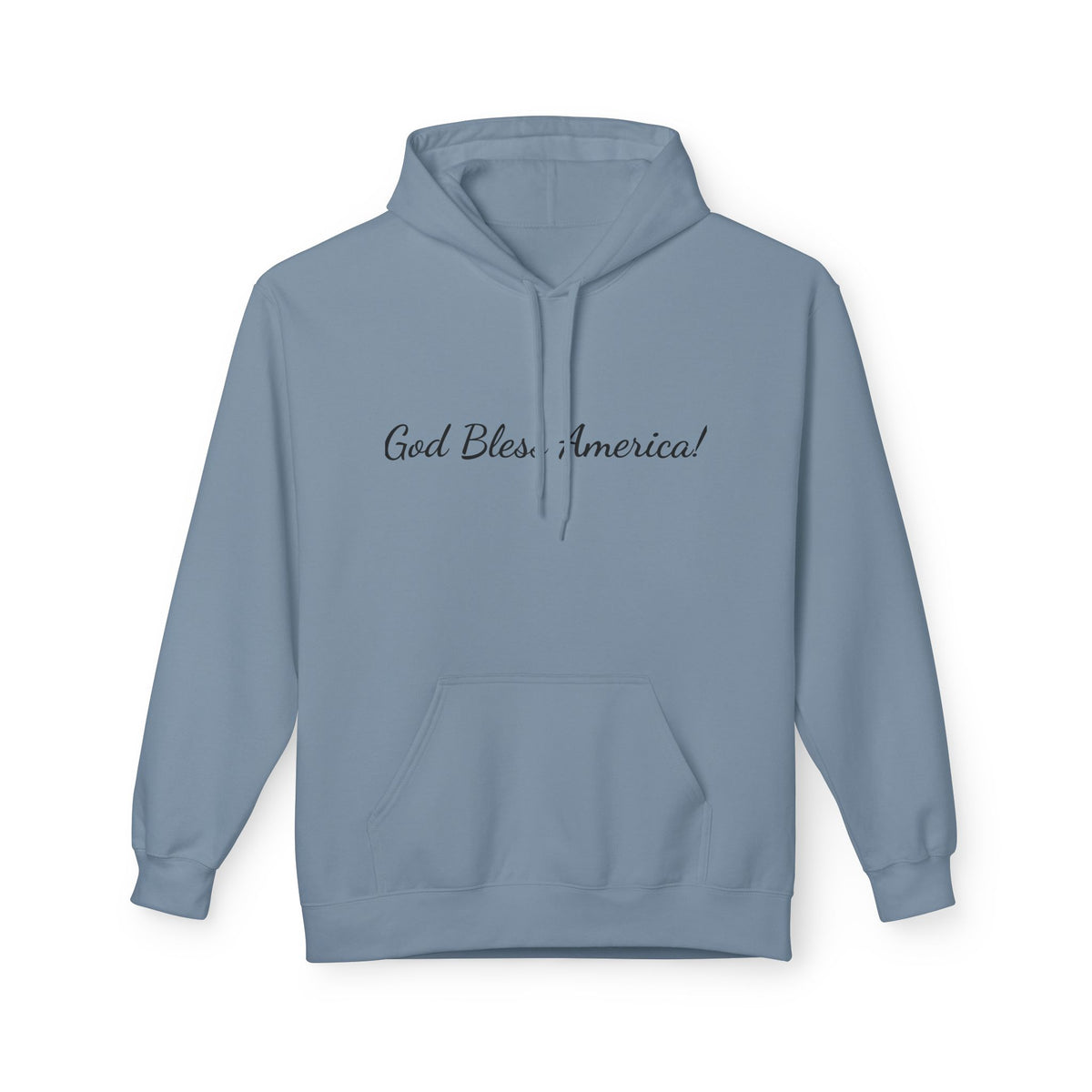God Bless America! Script Hoodie — Patriotic Lightweight Fleece Hoodie