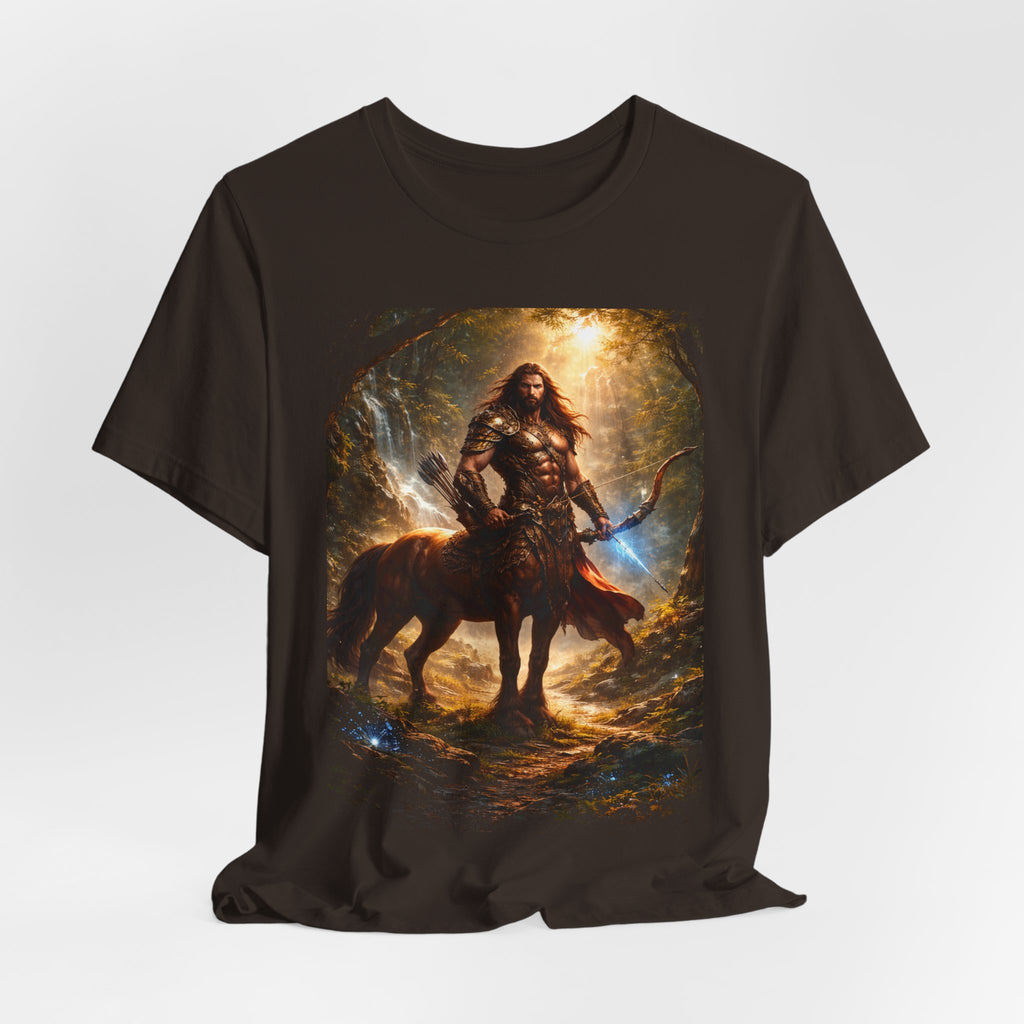 Centaur Warrior Fantasy T‑Shirt — Mythic Forest Battle Graphic Tee